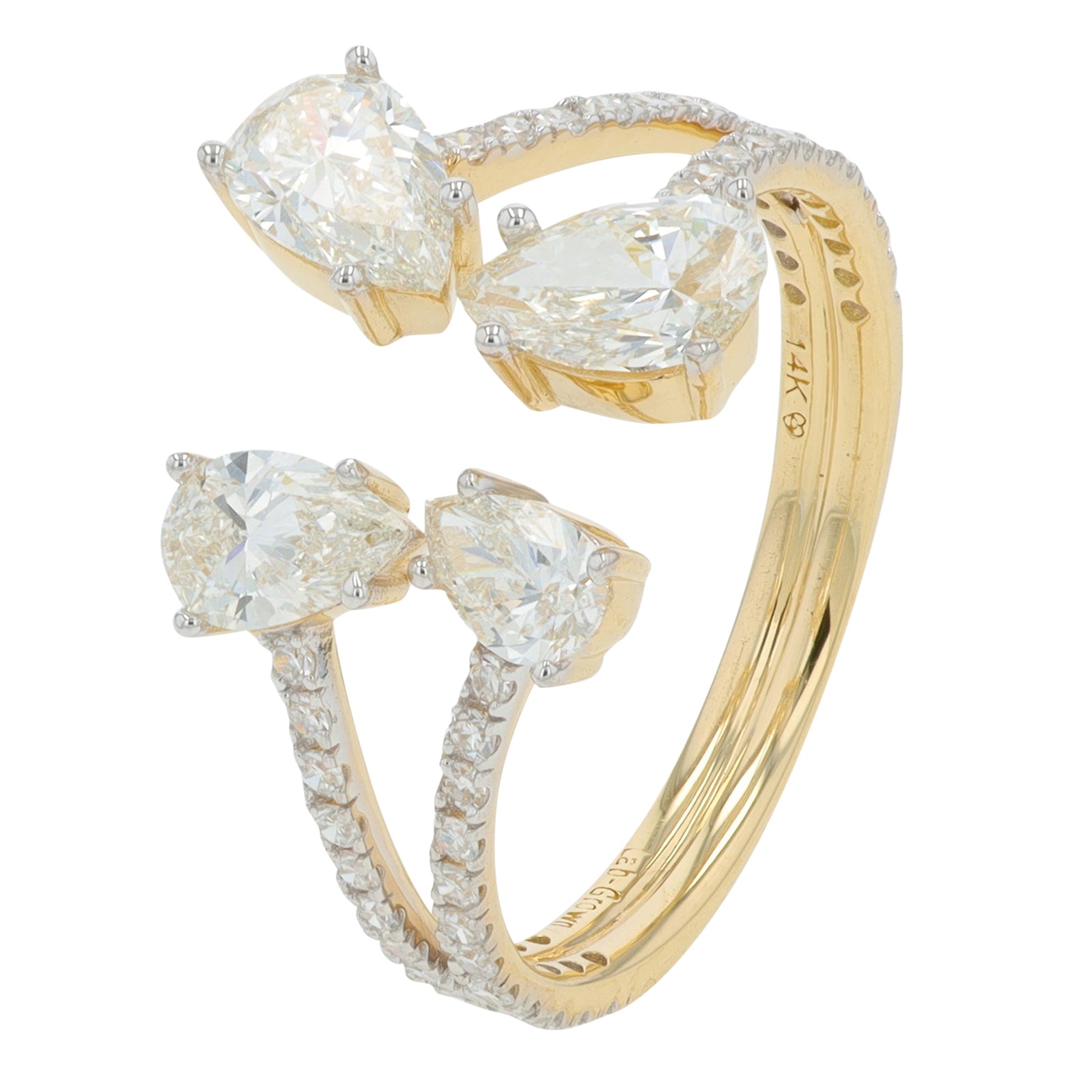 14K 1.75 CT Lab Grown Diamond Cuff Ring<p><strong>More Colors Available</p></strong><p><strong>Lab Grown Diamond</p></strong>