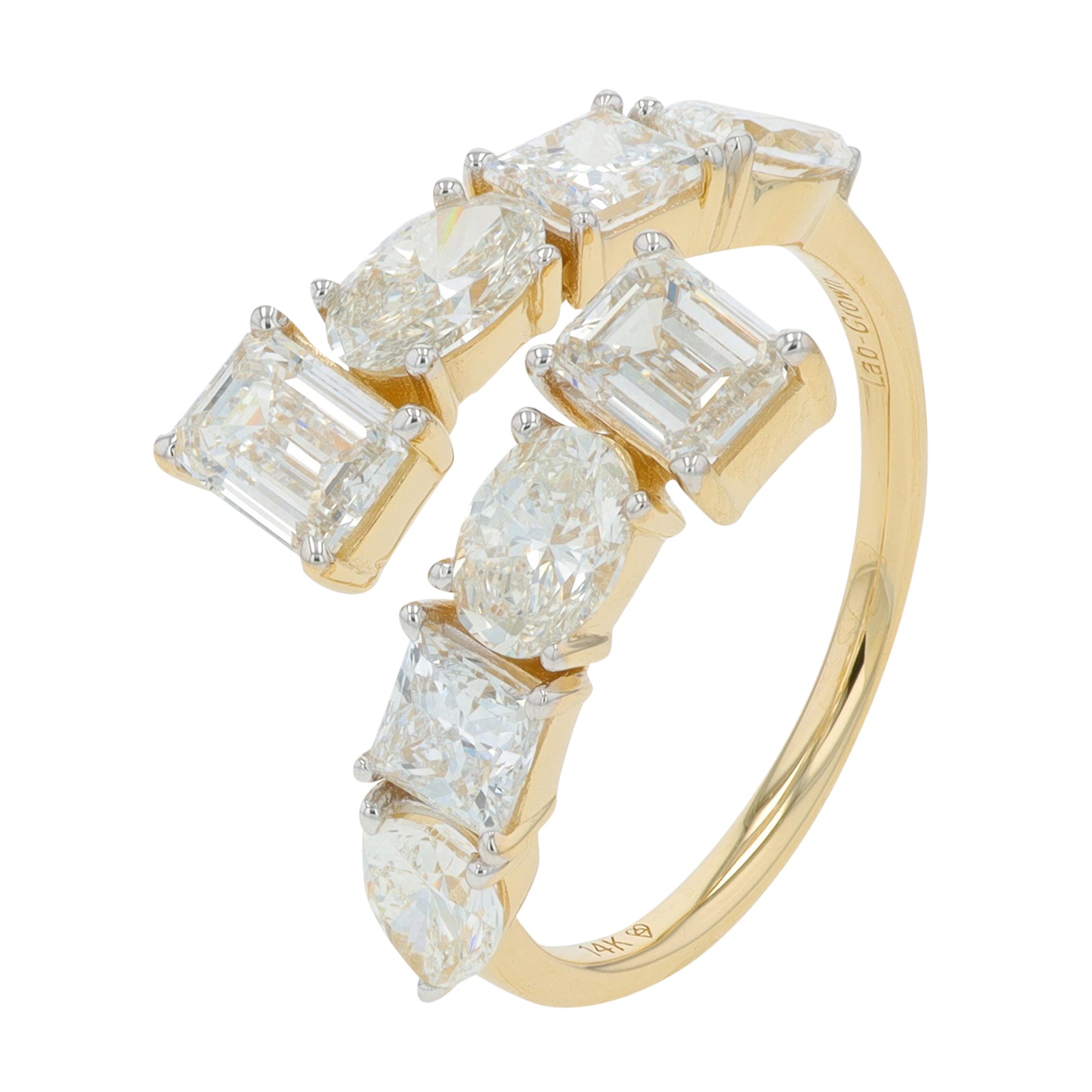 14K 3 CT Lab Grown Diamond Bypass Ring<p><strong>More Colors Available</p></strong><p><strong>Lab Grown Diamond</p></strong>