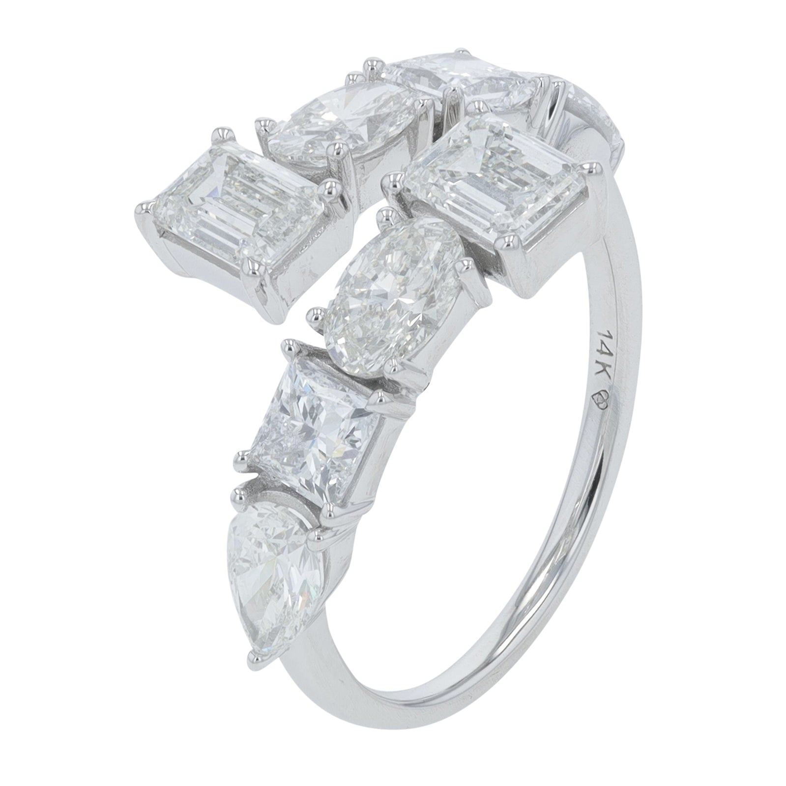 14K 3 CT Lab Grown Diamond Bypass Ring<p><strong>More Colors Available</p></strong><p><strong>Lab Grown Diamond</p></strong>