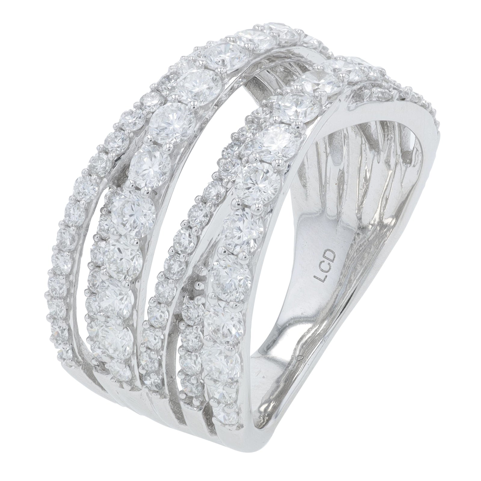 10K WG 2 CTW Lab Grown Diamond Crossover Ring<p><strong>Lab Grown Diamond</p></strong>