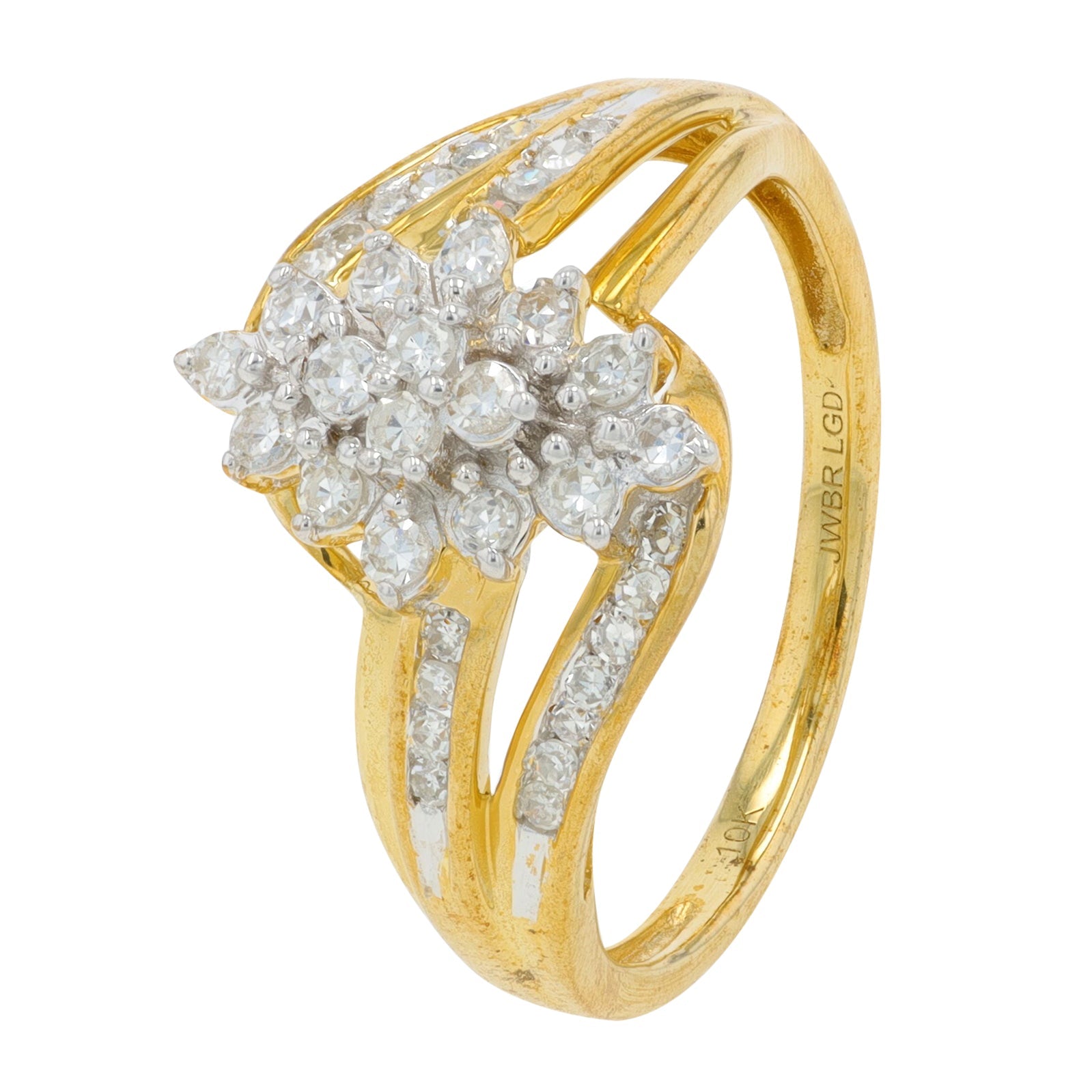 10K YG .40 CTW Diamond Cluster Ring<p><strong>Lab Grown Diamond</p></strong>