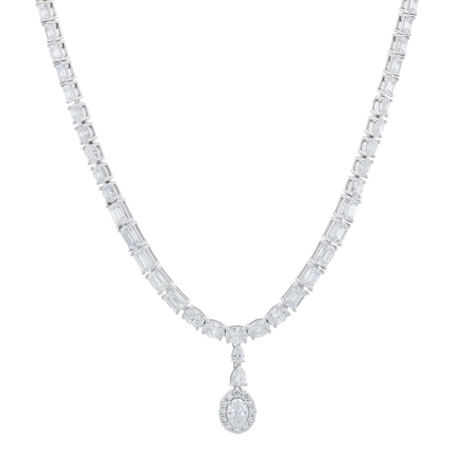 Lab Diamond Necklace in 14K White Gold (12 ct. tw)