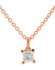 14K RG .27 CTR Lab Grown Diamond Princess Cut PendantLab Grown DiamondIGI Available