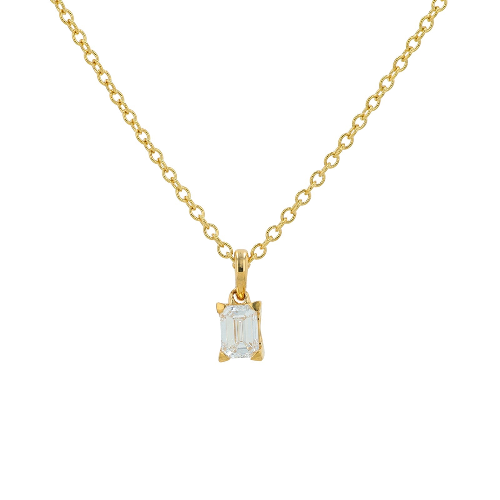 14K .27 CTW Lab Grown Diamond Emerald Pendant<p><strong>Lab Grown Diamond</p></strong><p><strong>More Colors Available</p></strong>