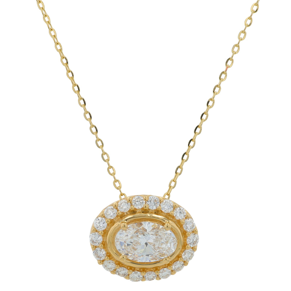 14K YG .75 CTR Lab Grown Diamond Oval Pendant<p><strong>Lab Grown Diamond</p></strong>