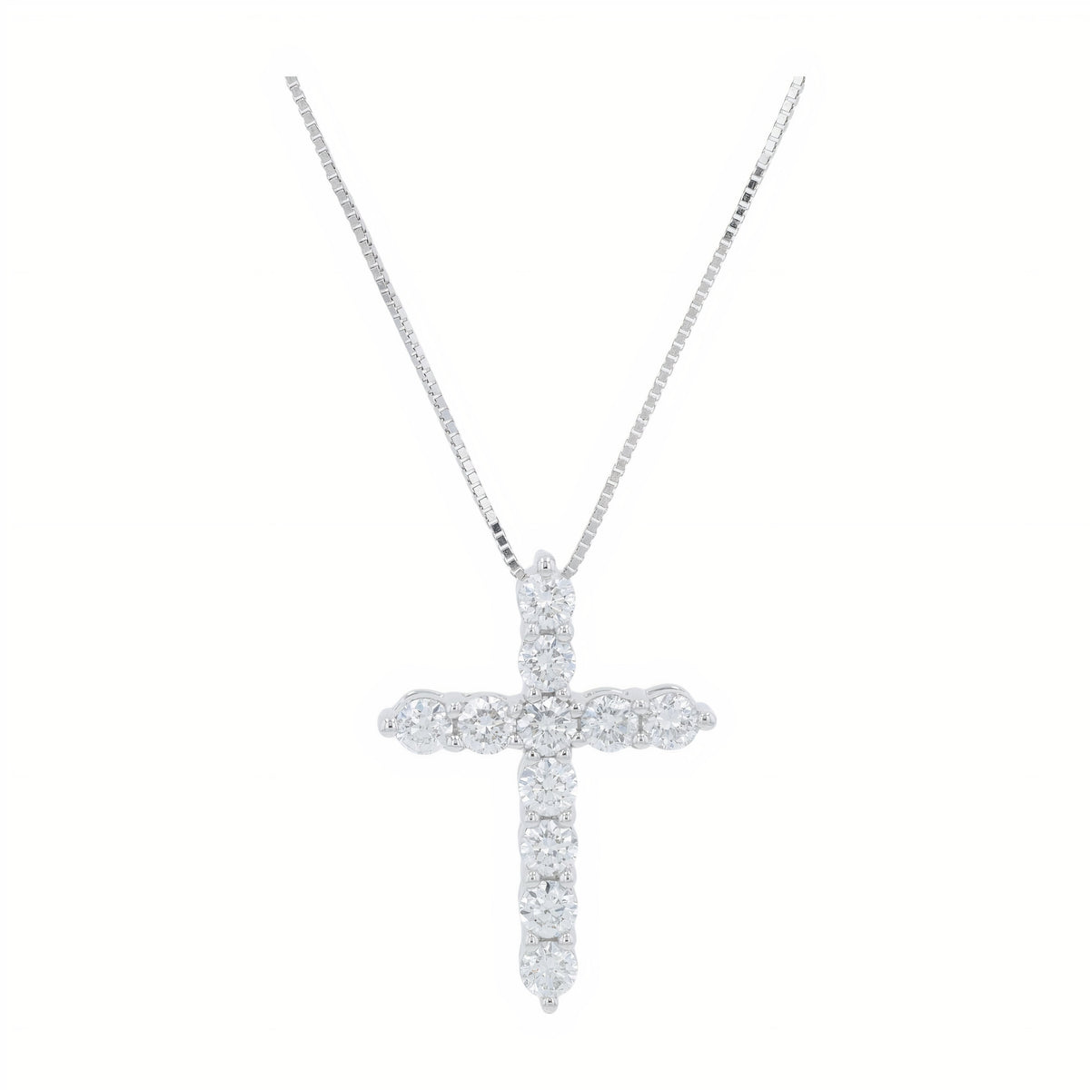14K WG .50 CTW Lab Grown Diamond Cross Pendant<p><strong>Lab Grown Diamond</p></strong>