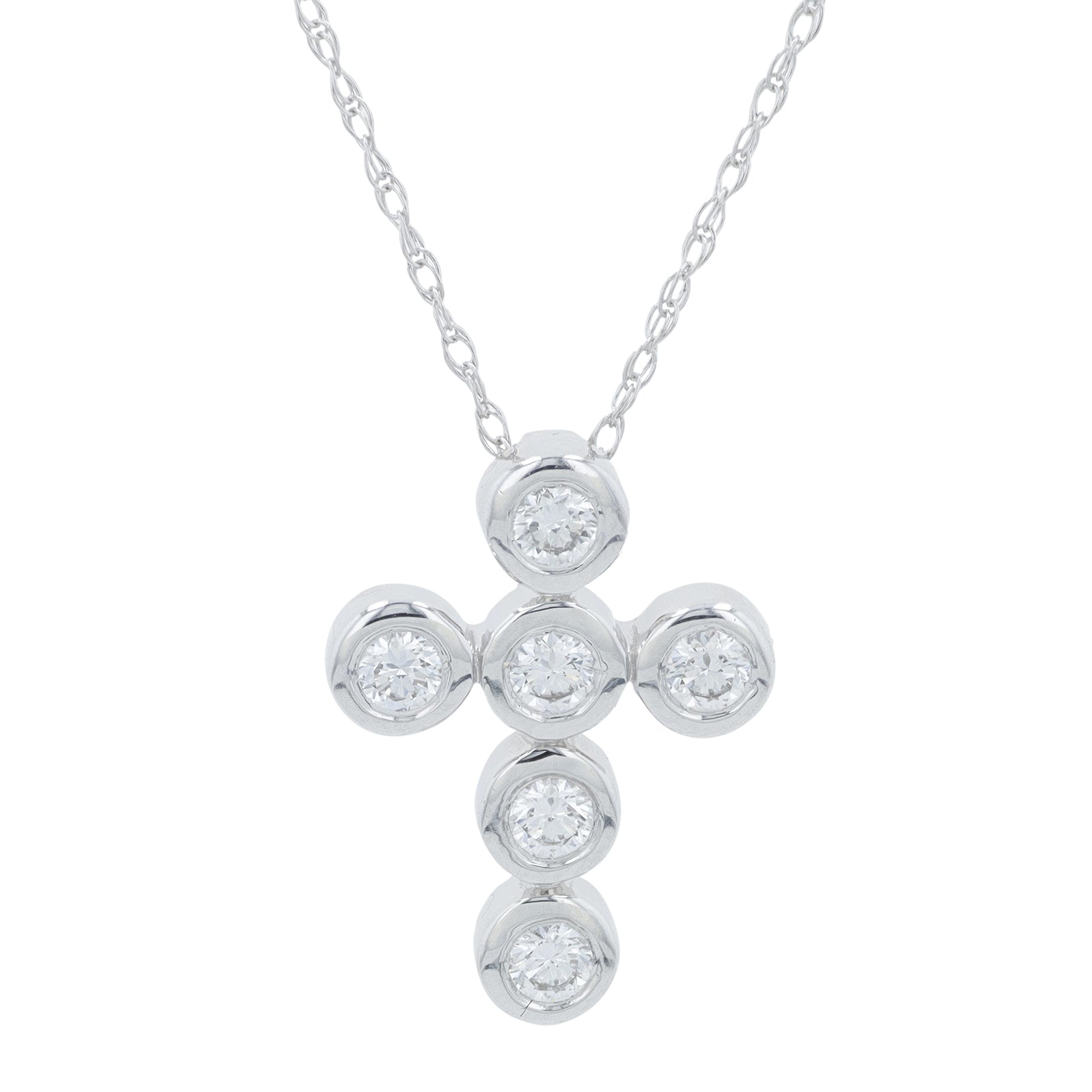 14K WG .25 CTW Lab Grown Diamond Cross Pendant<p><strong>Lab Grown Diamond</p></strong>