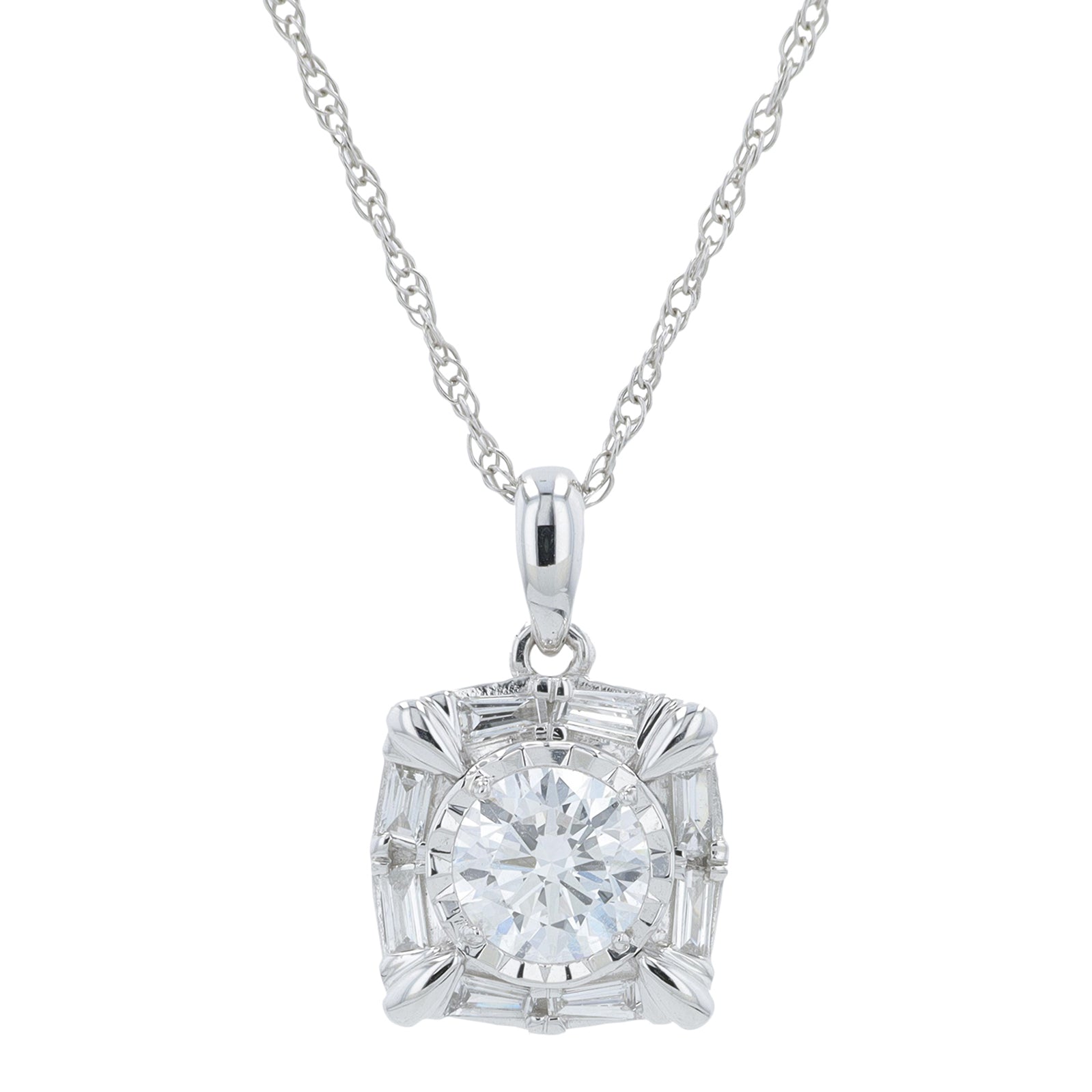 Lab Diamond Pendant in 10K White Gold (1 ct. tw)