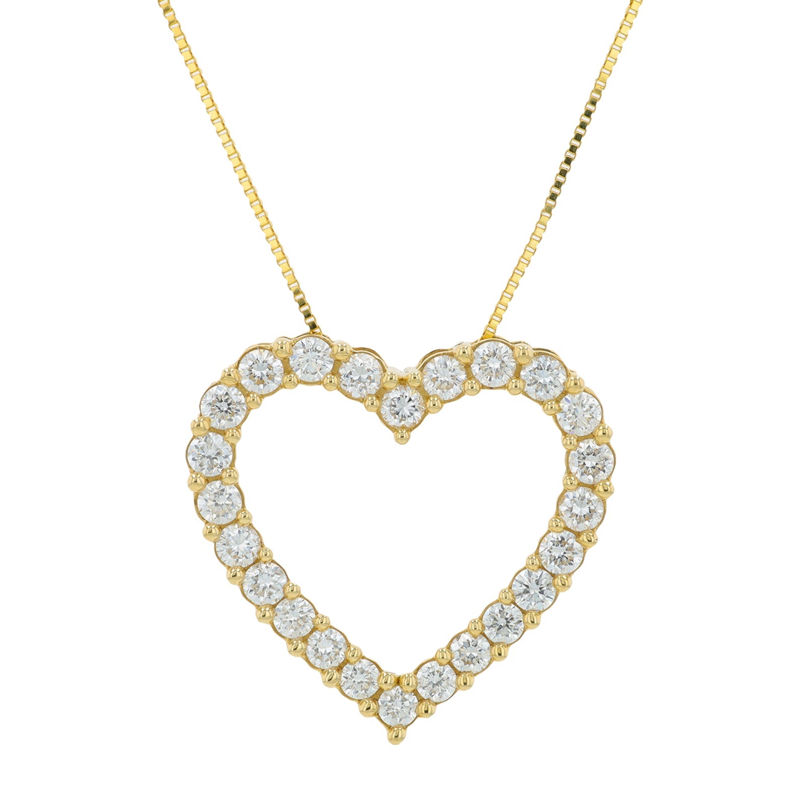 10K YG 1 CTW Diamond Heart Pendant<p><strong>Lab Grown Diamond</p></strong>