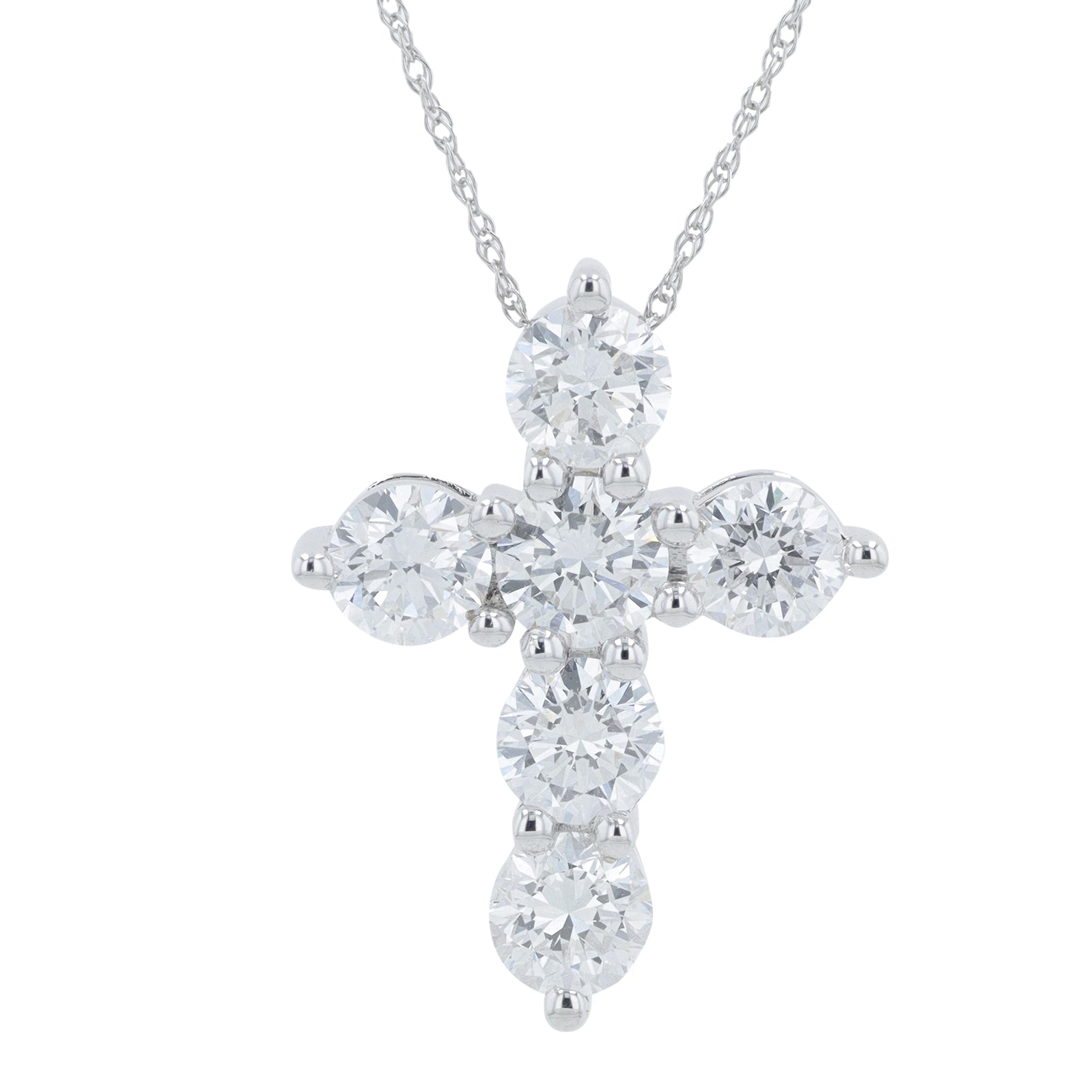 14K 2 CTW Diamond Cross Pendant<p><strong>Lab Grown Diamond</p></strong><p><strong>More Colors Available</p></strong>