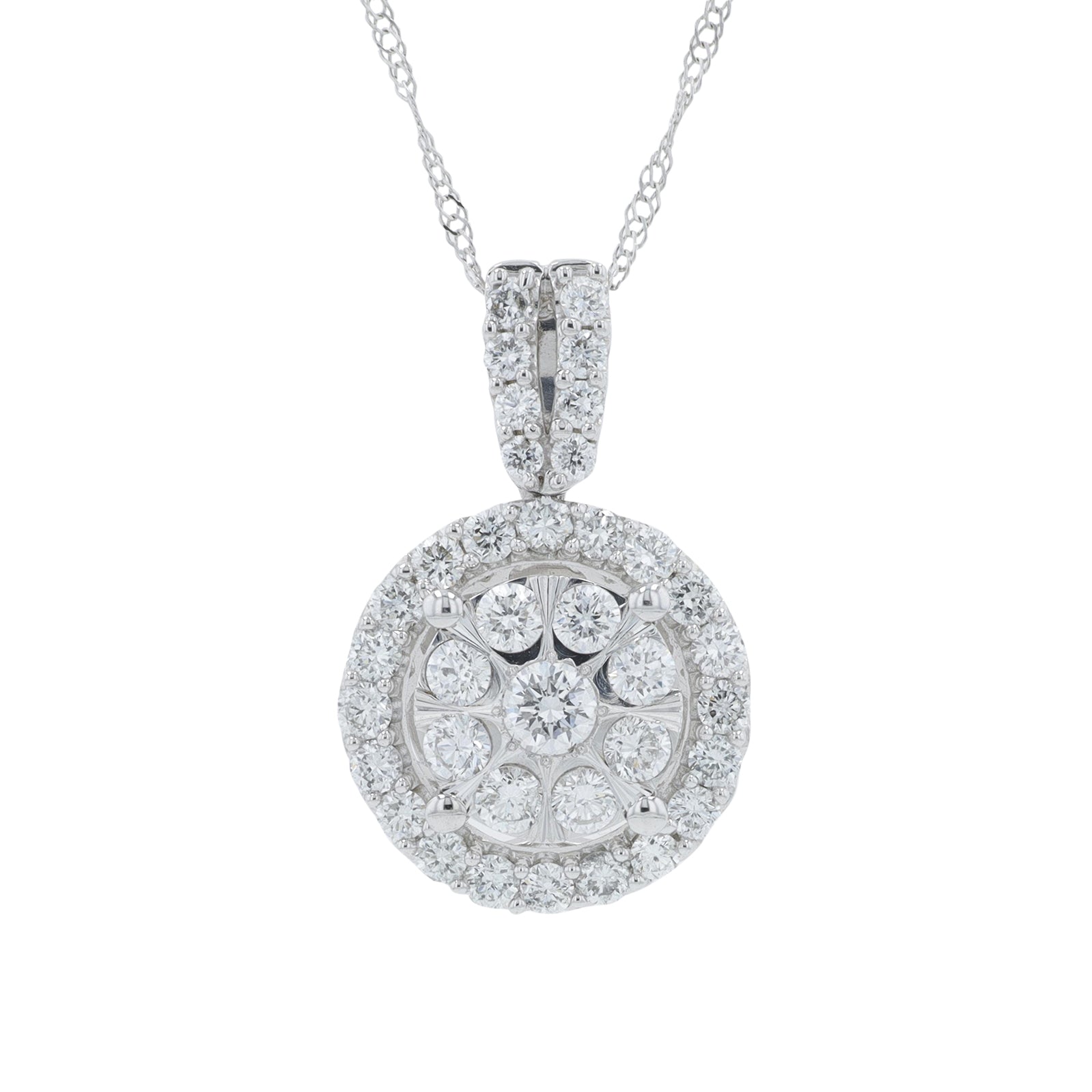 10K WG 1 CTW Diamond Pendant<p><strong>Lab Grown Diamond</p></strong>