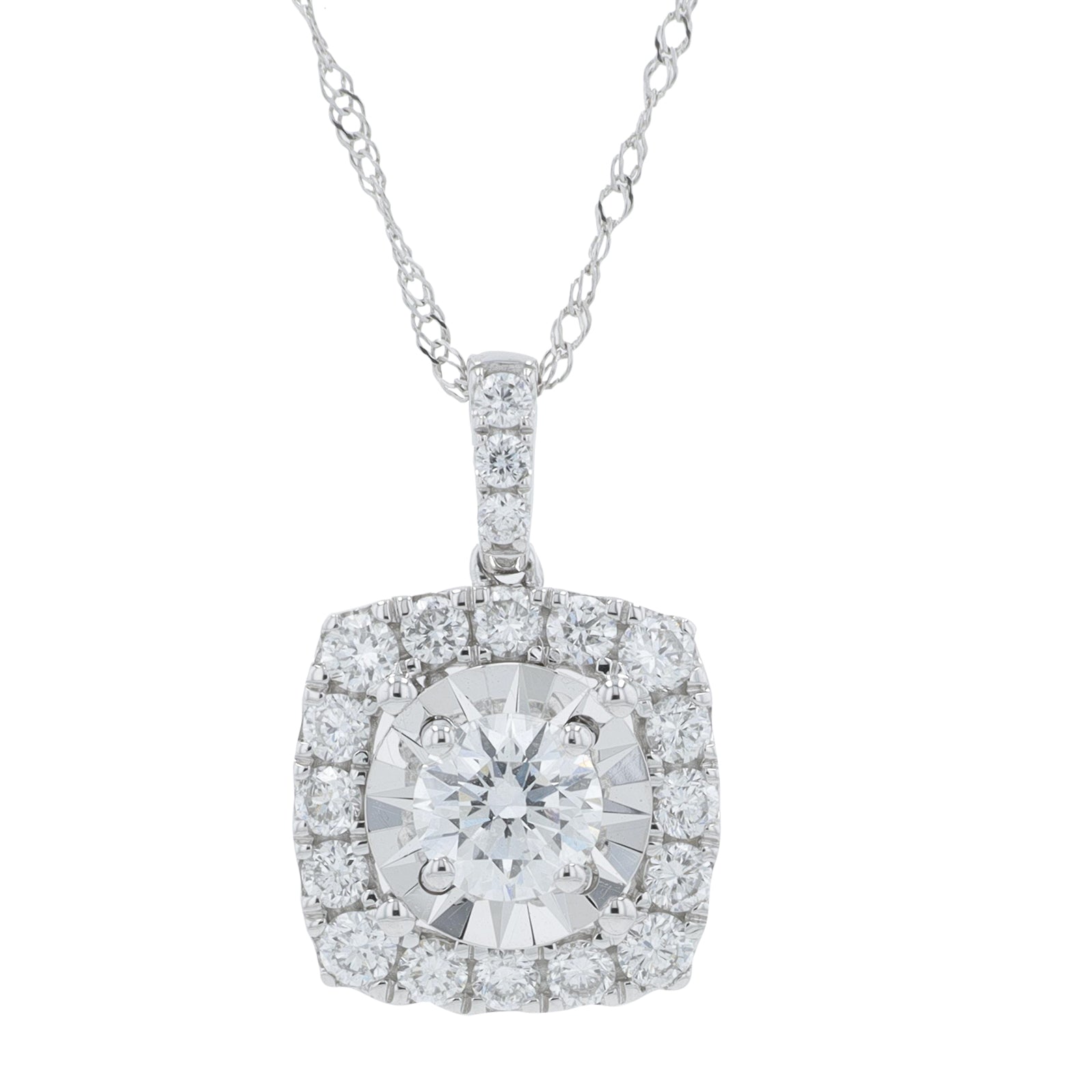 10K WG 1 CTW Diamond Pendant<p><strong>Lab Grown Diamond</p></strong>