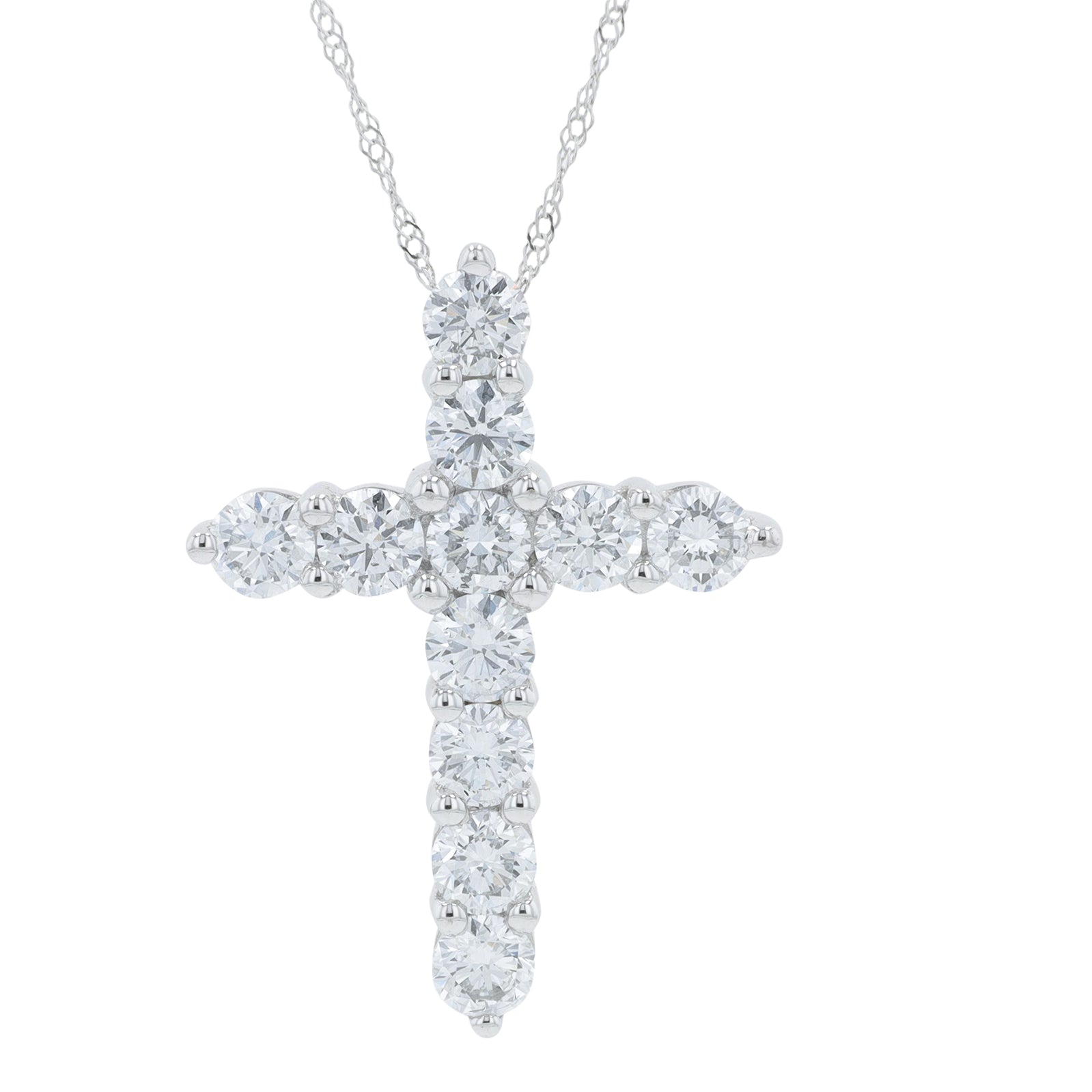 10K WG 2 CTW Lab Grown Diamond Cross Pendant<p><strong>Lab Grown Diamond</p></strong>