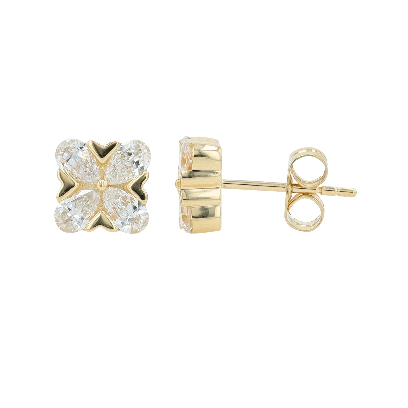 Lab Diamond Cluster Studs in 14K Gold (1 ct. tw)