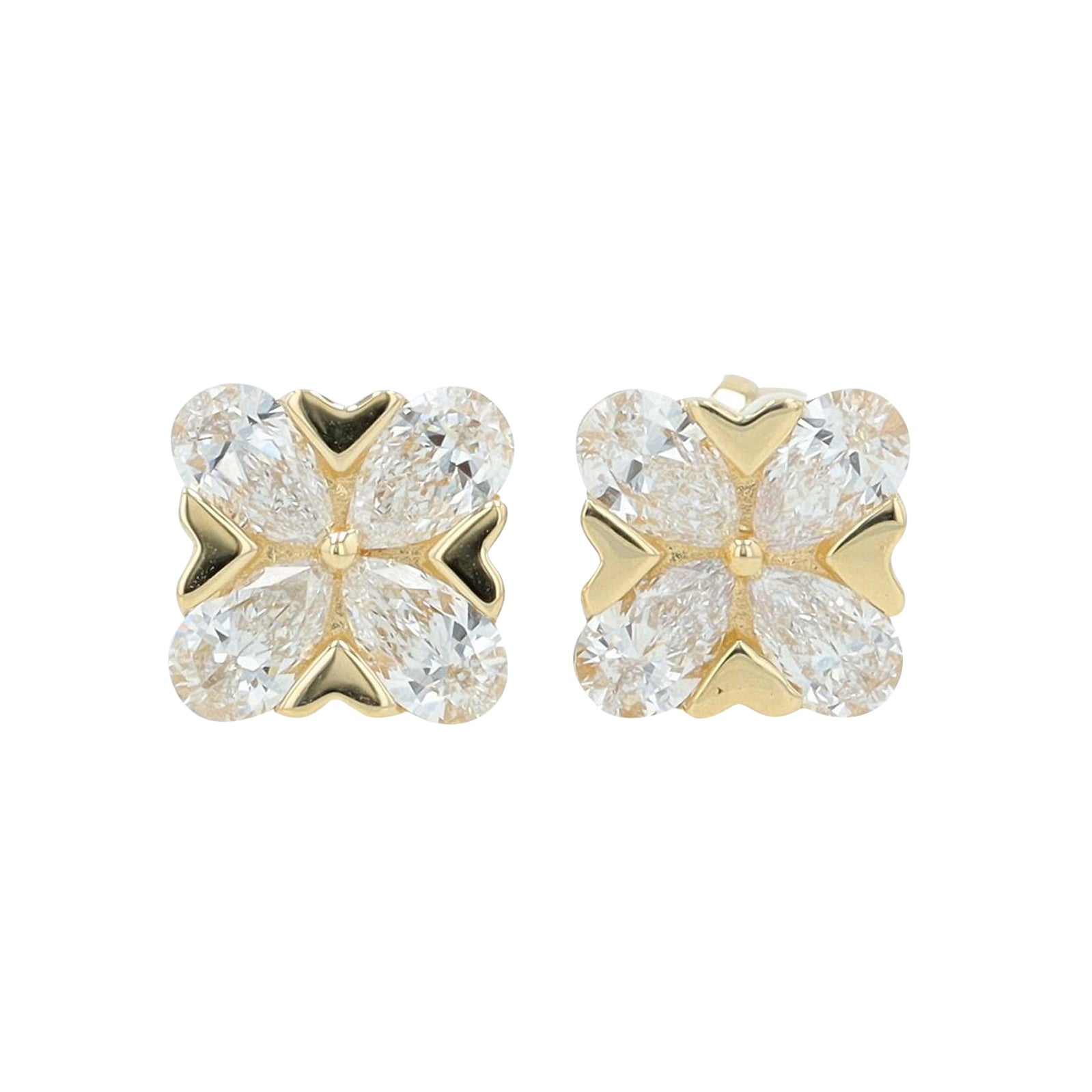 Lab Diamond Cluster Studs in 14K Gold (1 ct. tw)