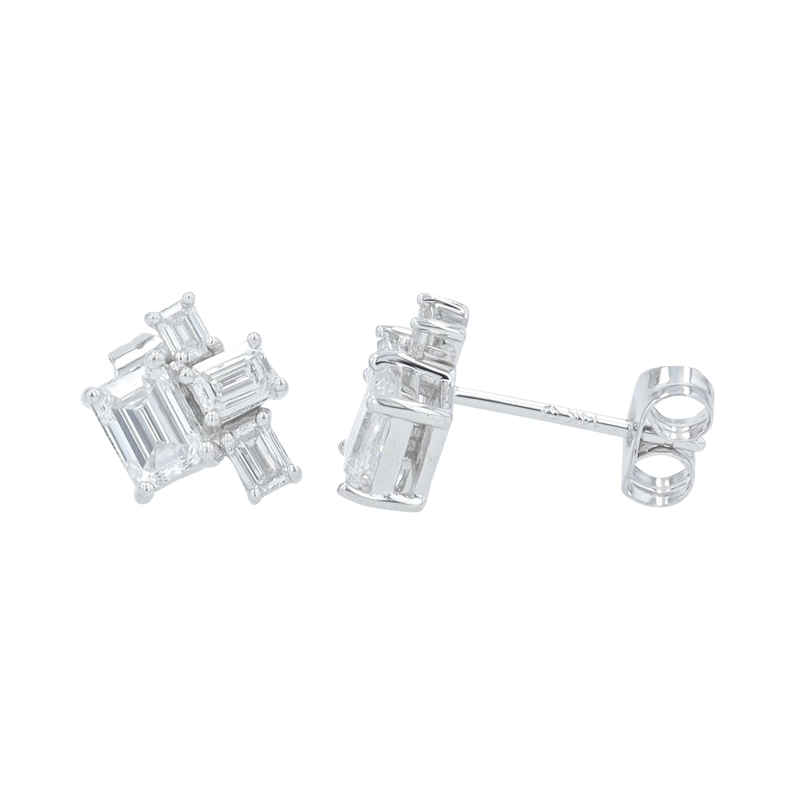 Lab Diamond Cluster Studs in 14K Gold (1.25 ct. tw)