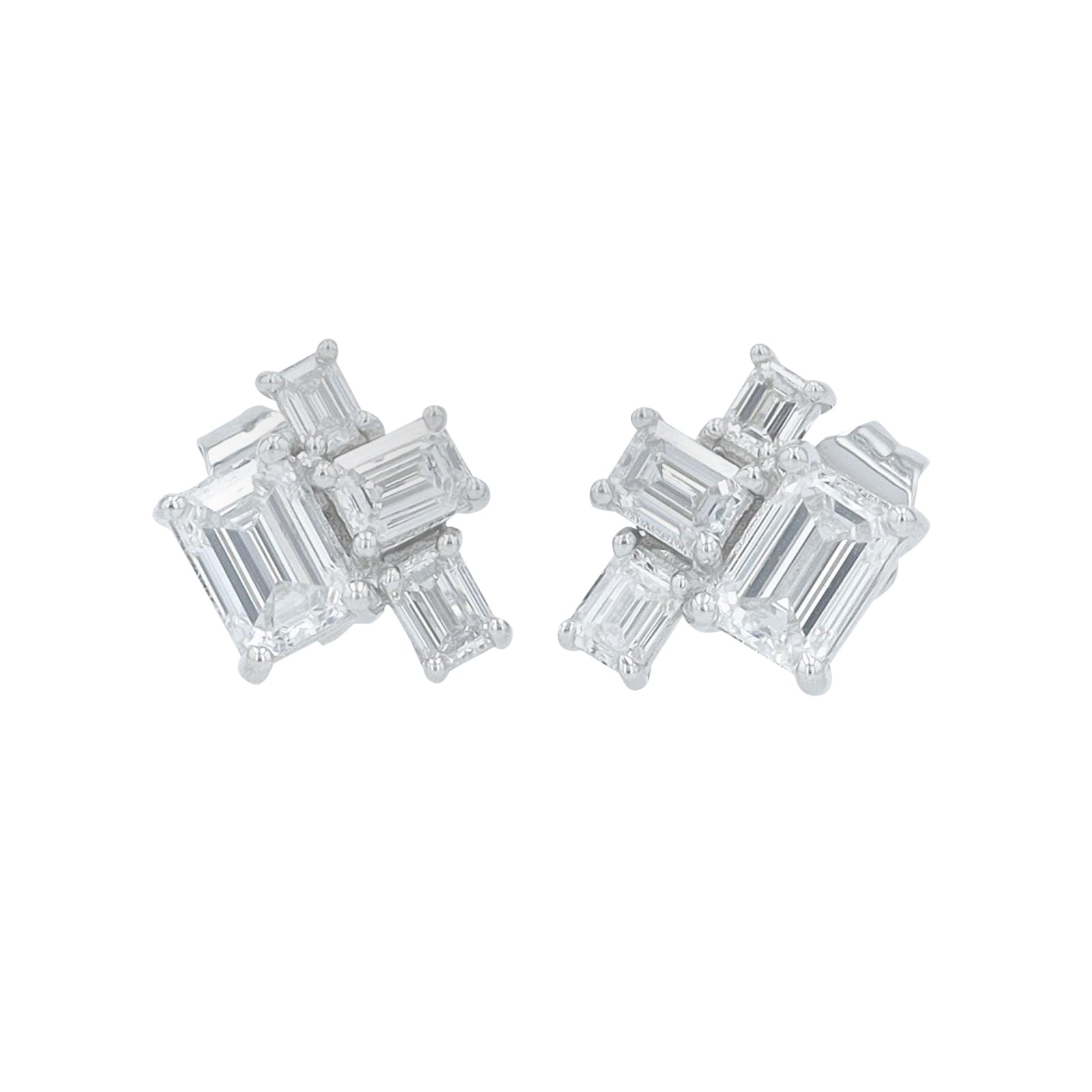 Lab Diamond Cluster Studs in 14K Gold (1.25 ct. tw)