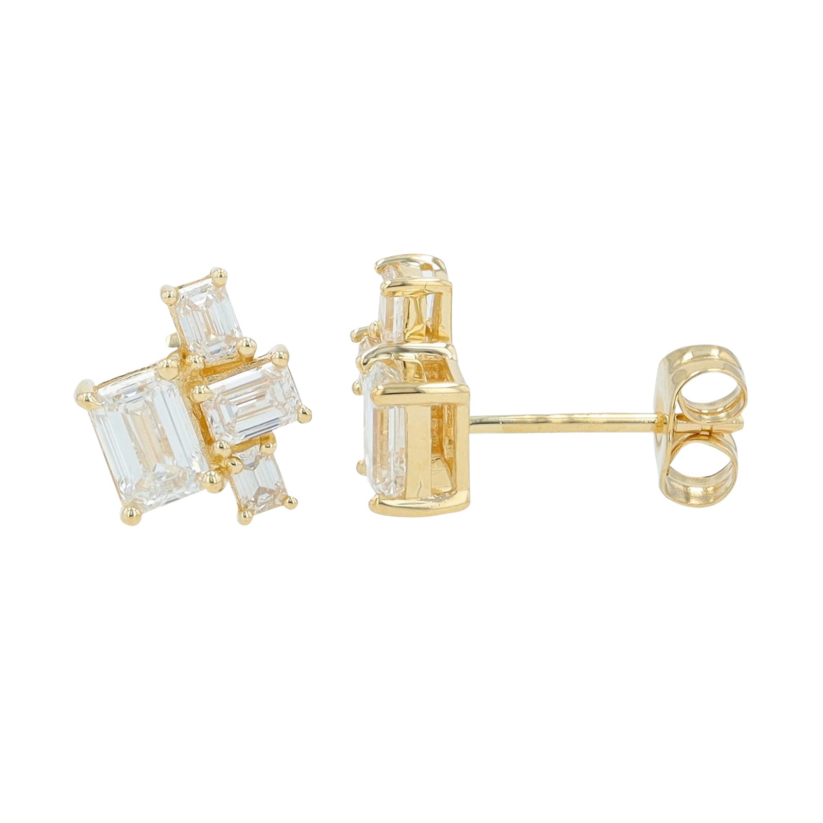 Lab Diamond Cluster Studs in 14K Gold (1.25 ct. tw)