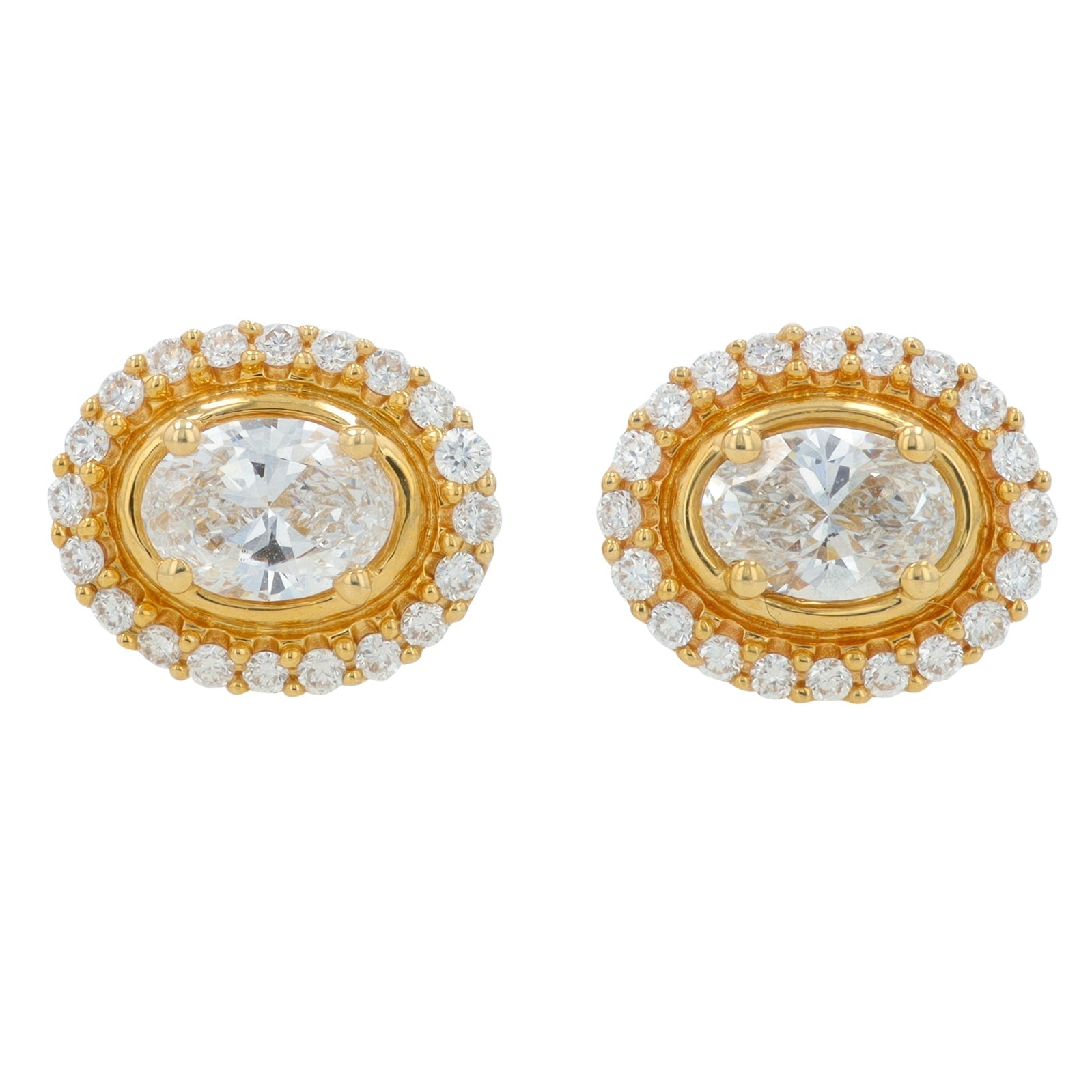 14K YG 1 CTW Lab Grown Diamond Oval Studs<p><strong>Lab Grown Diamond</p></strong>