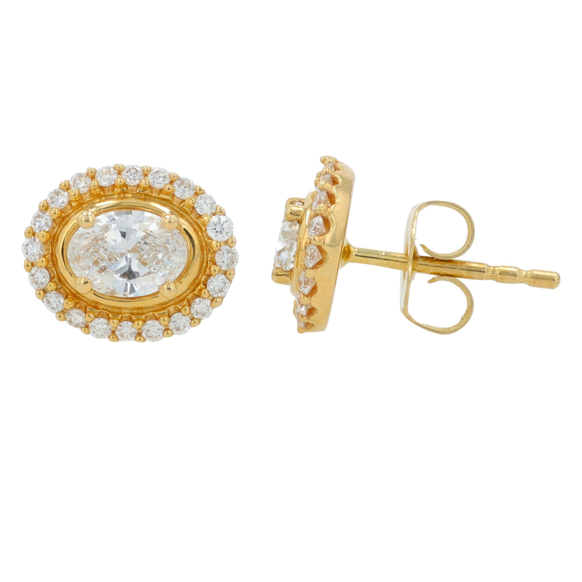 14K YG 1 CTW Lab Grown Diamond Oval Studs<p><strong>Lab Grown Diamond</p></strong>