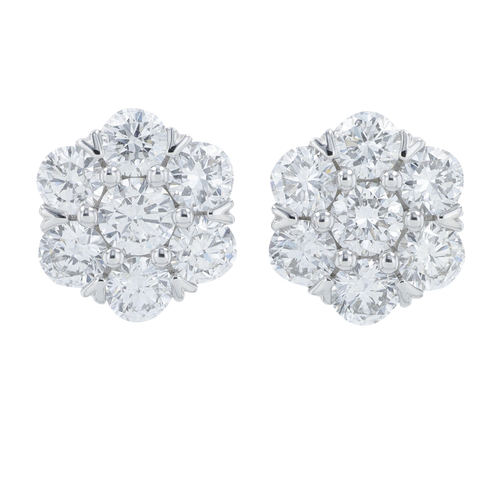 14K WG 3 CT Lab Grown Diamond Cluster Studs<p><strong>Lab Grown Diamond</p></strong>