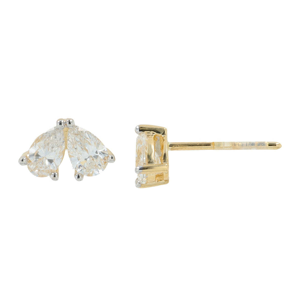 14K 1 CT Lab Grown Diamond Two Stone Earrings<p><strong>More Colors Available</p></strong><p><strong>Lab Grown Diamond</p></strong>