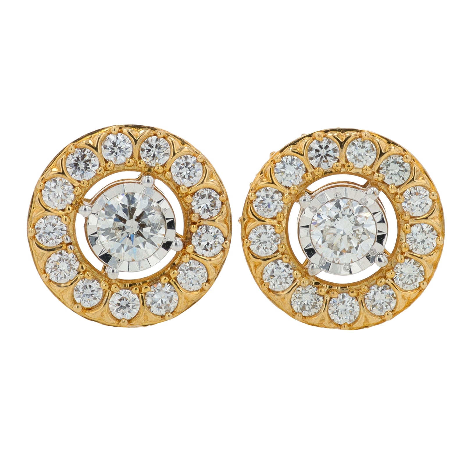 10K 2 CT Lab Grown Diamond Halo Studs<p><strong>More Colors Available</p></strong><p><strong>Lab Grown Diamond</p></strong>