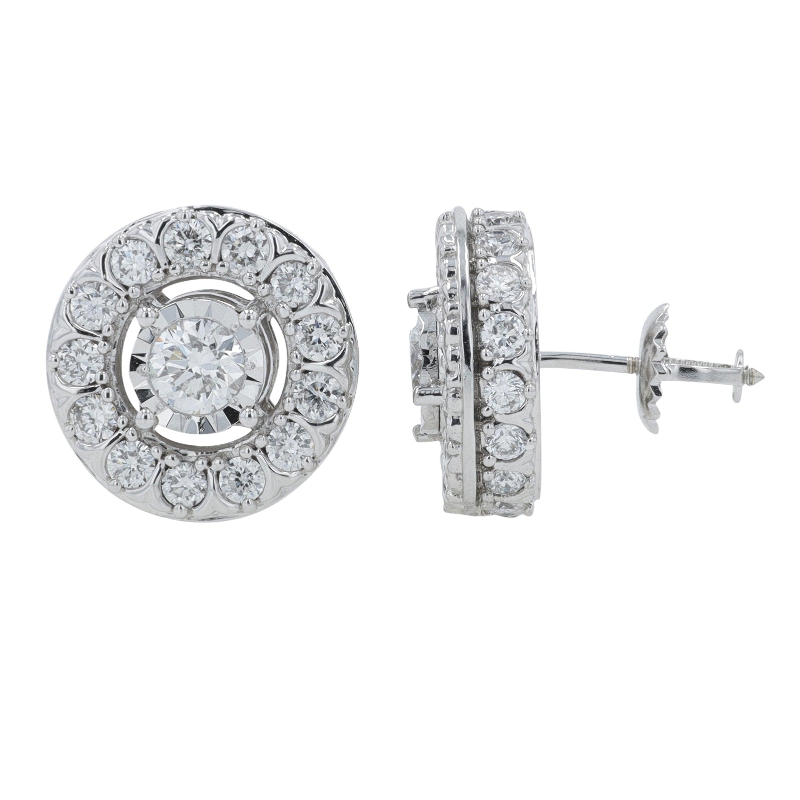 10K 2 CT Lab Grown Diamond Halo Studs<p><strong>More Colors Available</p></strong><p><strong>Lab Grown Diamond</p></strong>