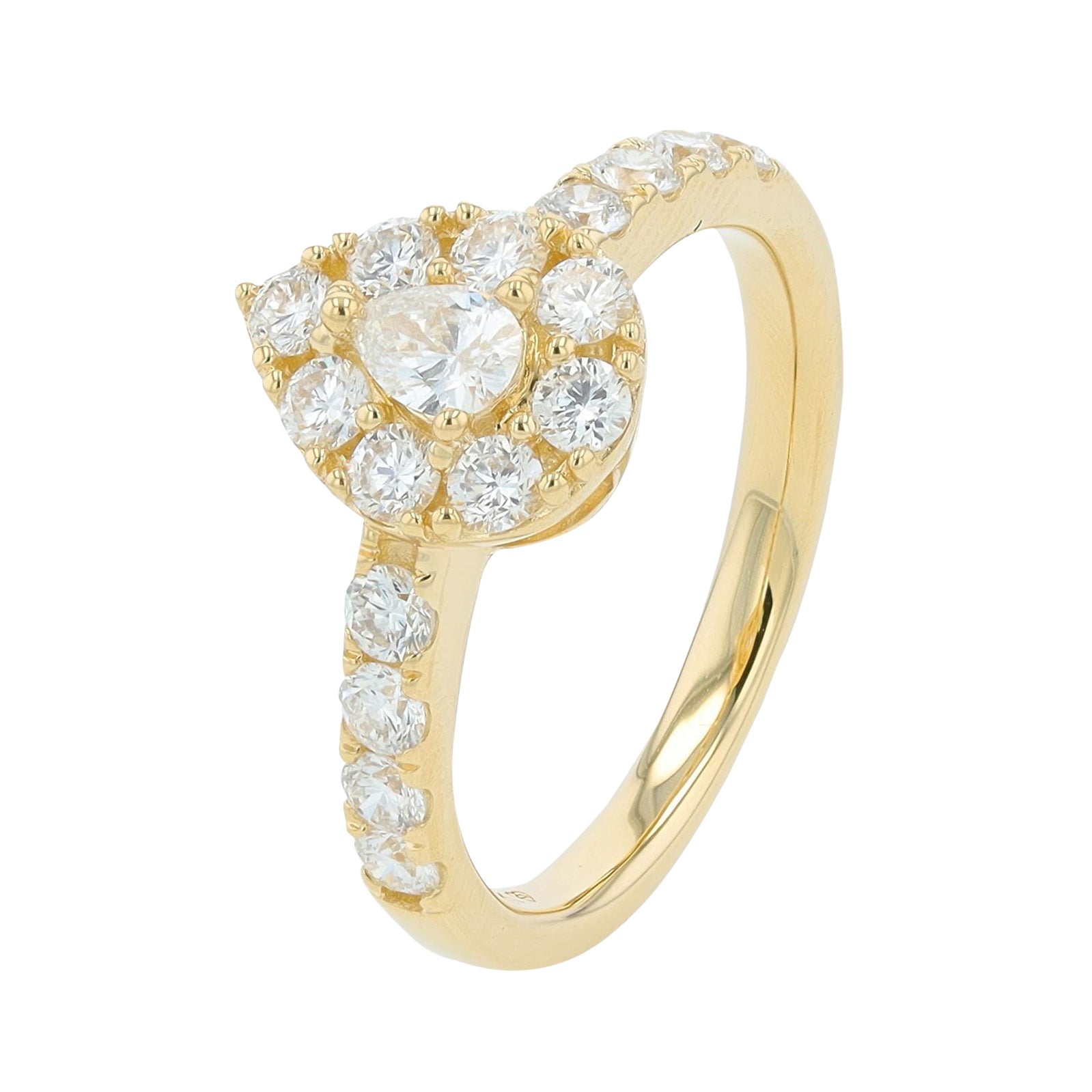 Lab Diamond Halo Engagement Ring in 14K Gold (1 ct. tw)