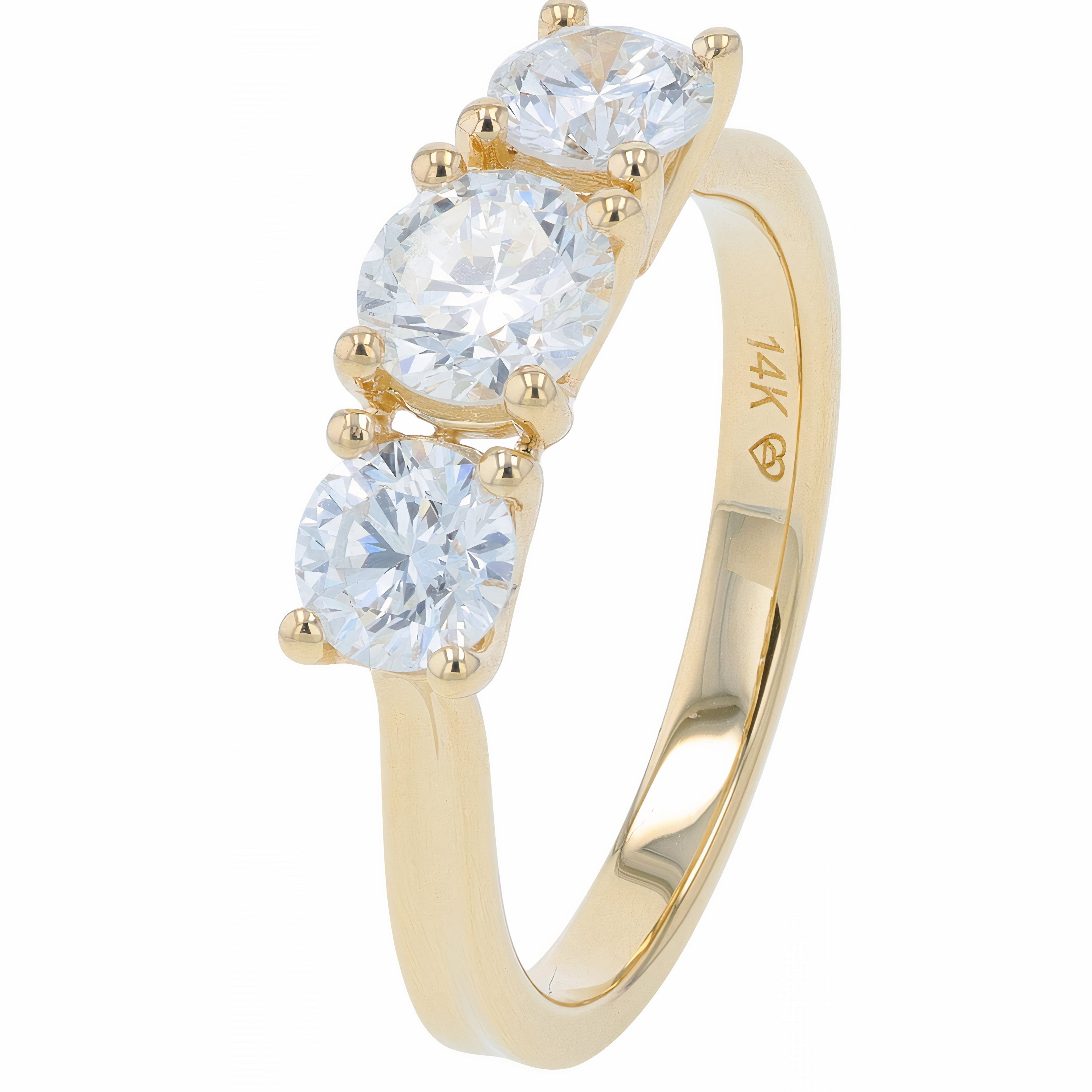 Lab Diamond Three Stone Engagement Ring in 14K Gold (1.50 ct. tw)