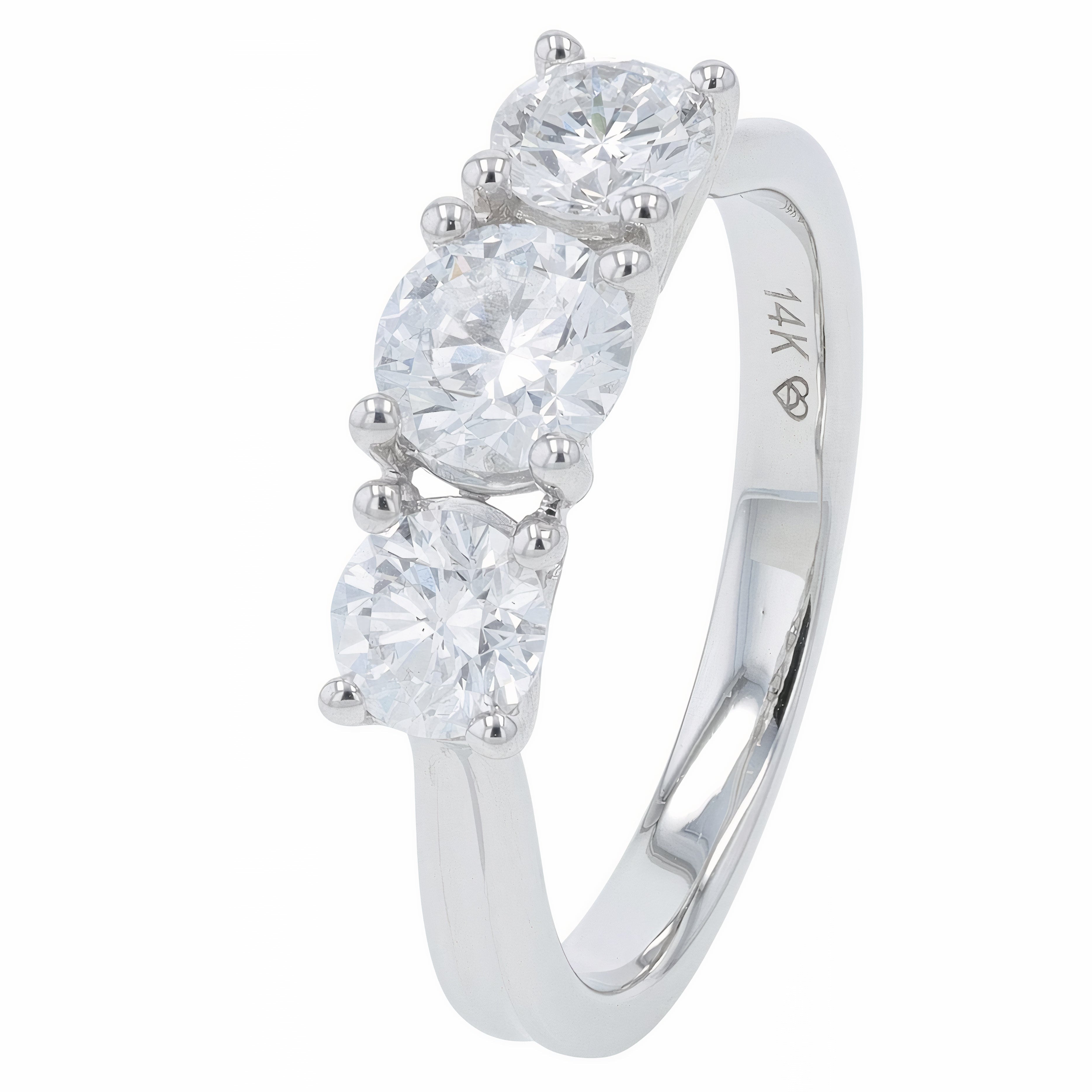 Lab Diamond Three Stone Engagement Ring in 14K Gold (1.50 ct. tw)