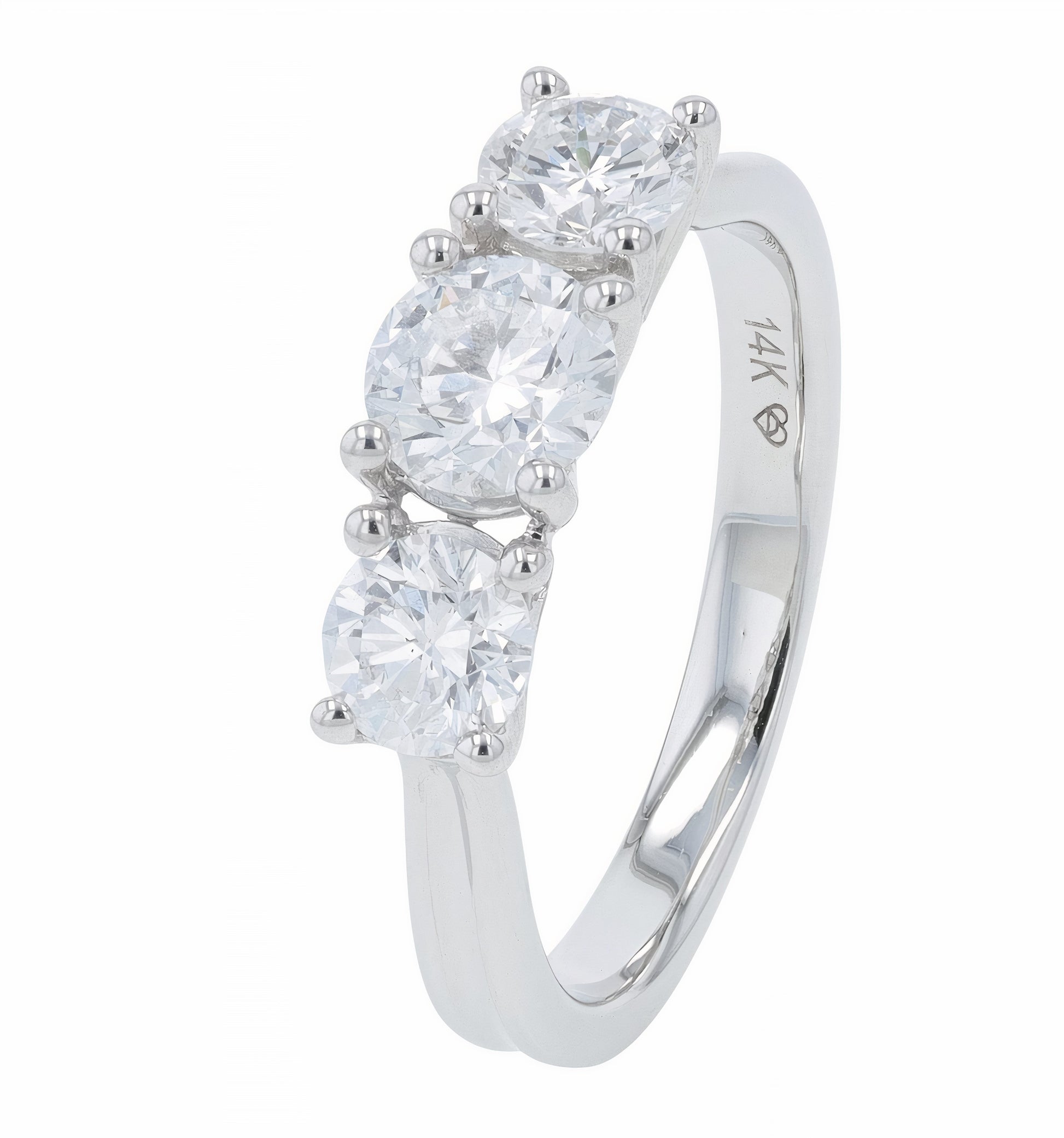 Lab Diamond Three Stone Engagement Ring in 14K Gold (1.50 ct. tw)