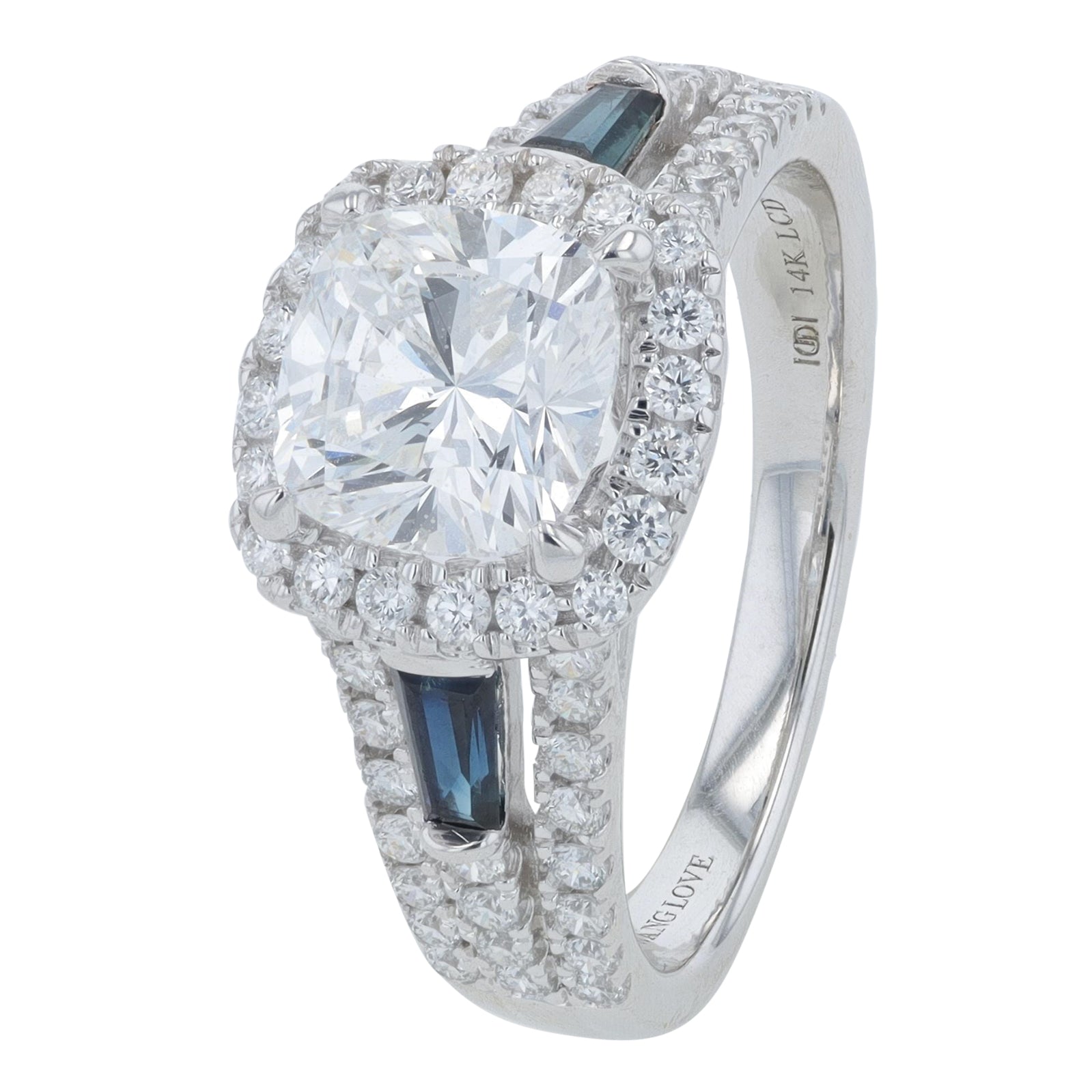 14K WG Vera Wang 2.10 CTW Lab Grown Diamond Cushion Cut Engagement Ring<p><strong>Lab Grown Diamond</p></strong>