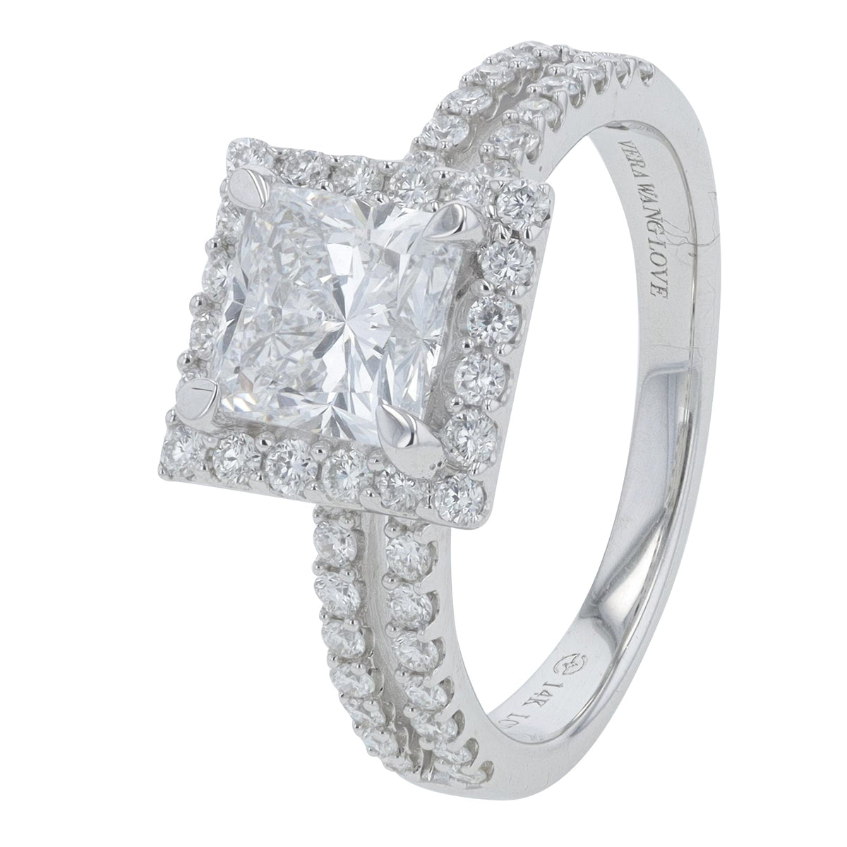 14K WG Vera Wang 2.00 CTW Lab Grown Diamond Princess Cut Engagement Ring<p><strong>Lab Grown Diamond</p></strong>