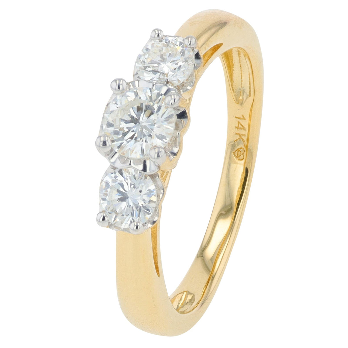14K 0.75 CT Lab Grown Diamond Three Stone Ring<p><strong>More Colors Available</p></strong><p><strong>Lab Grown Diamond</p></strong>