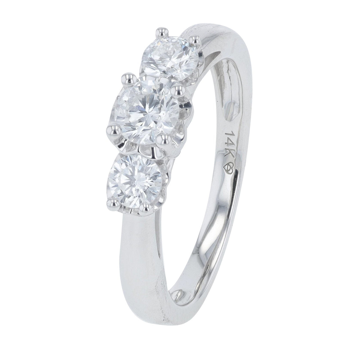 14K 0.75 CT Lab Grown Diamond Three Stone Ring<p><strong>More Colors Available</p></strong><p><strong>Lab Grown Diamond</p></strong>