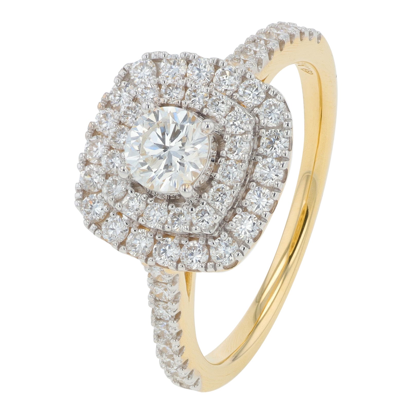 Lab Diamond Halo Engagement Ring in 14K Gold (1 ct. tw)