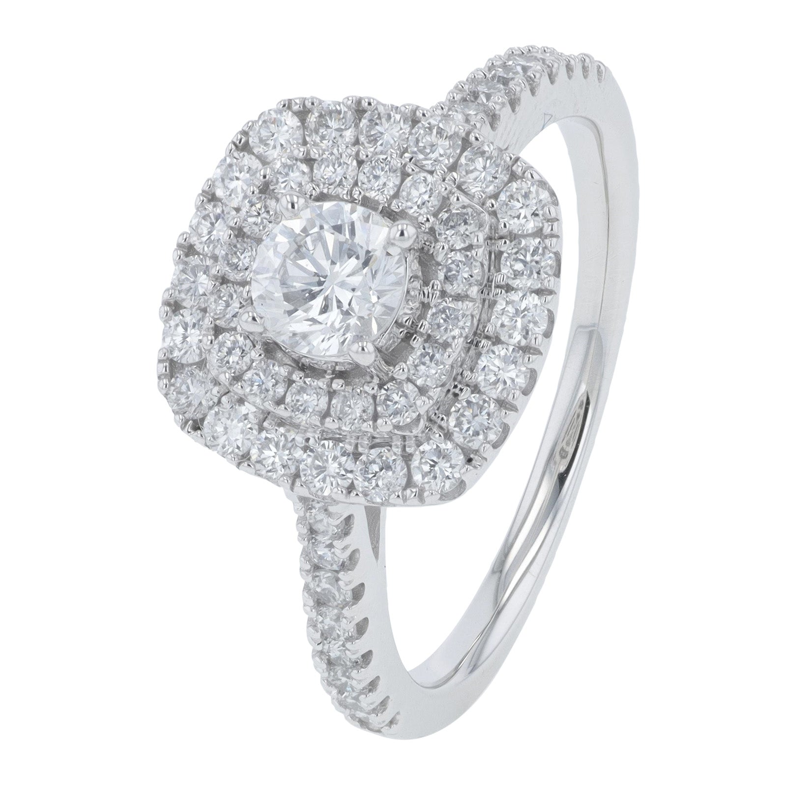 Lab Diamond Halo Engagement Ring in 14K Gold (1 ct. tw)