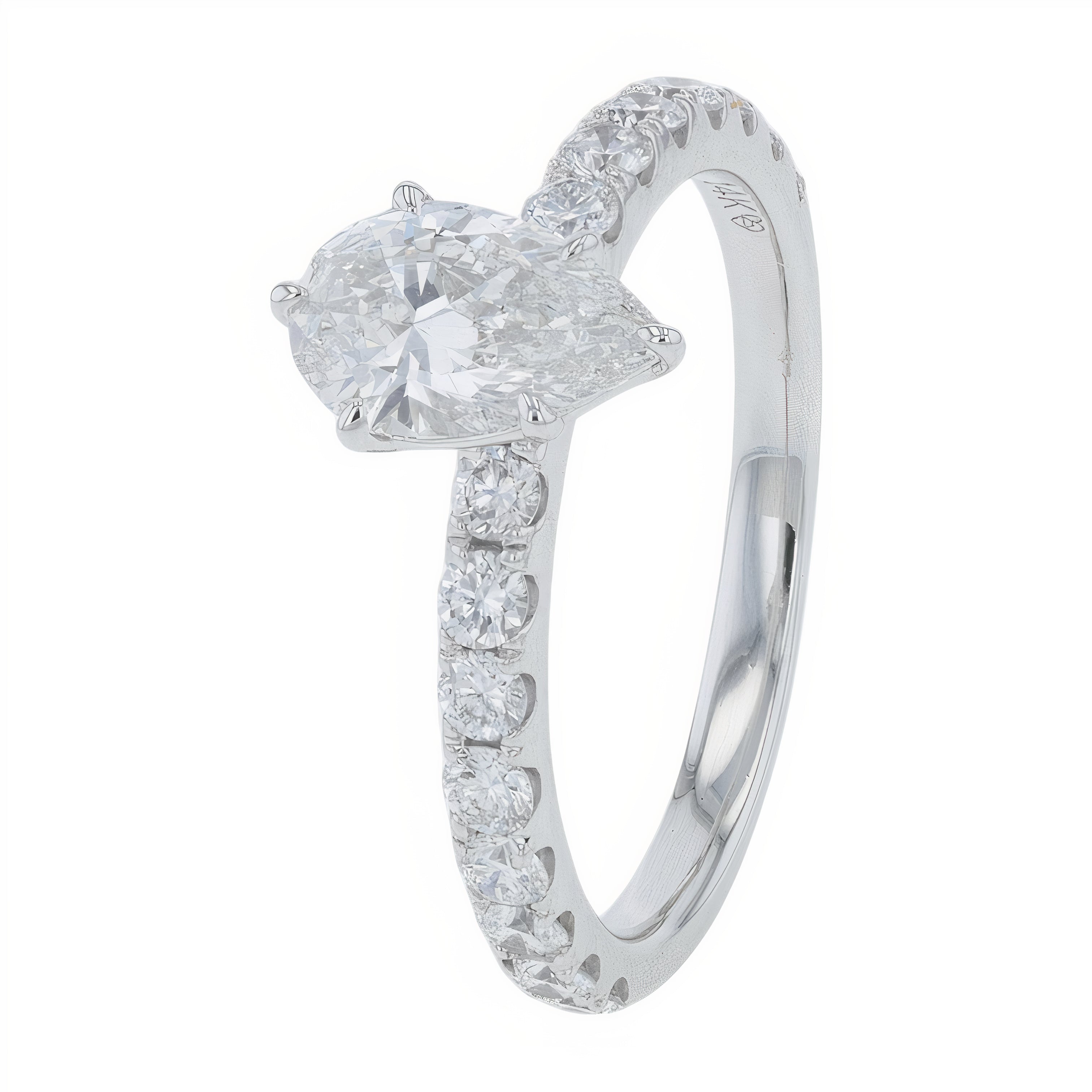 Lab Diamond Pear Ring in 14K White Gold (1.25 ct. tw)