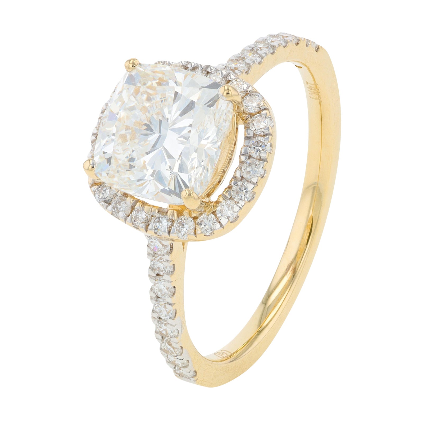 Lab Diamond Halo Engagement Ring in 14K Gold (2.40 ct. tw)