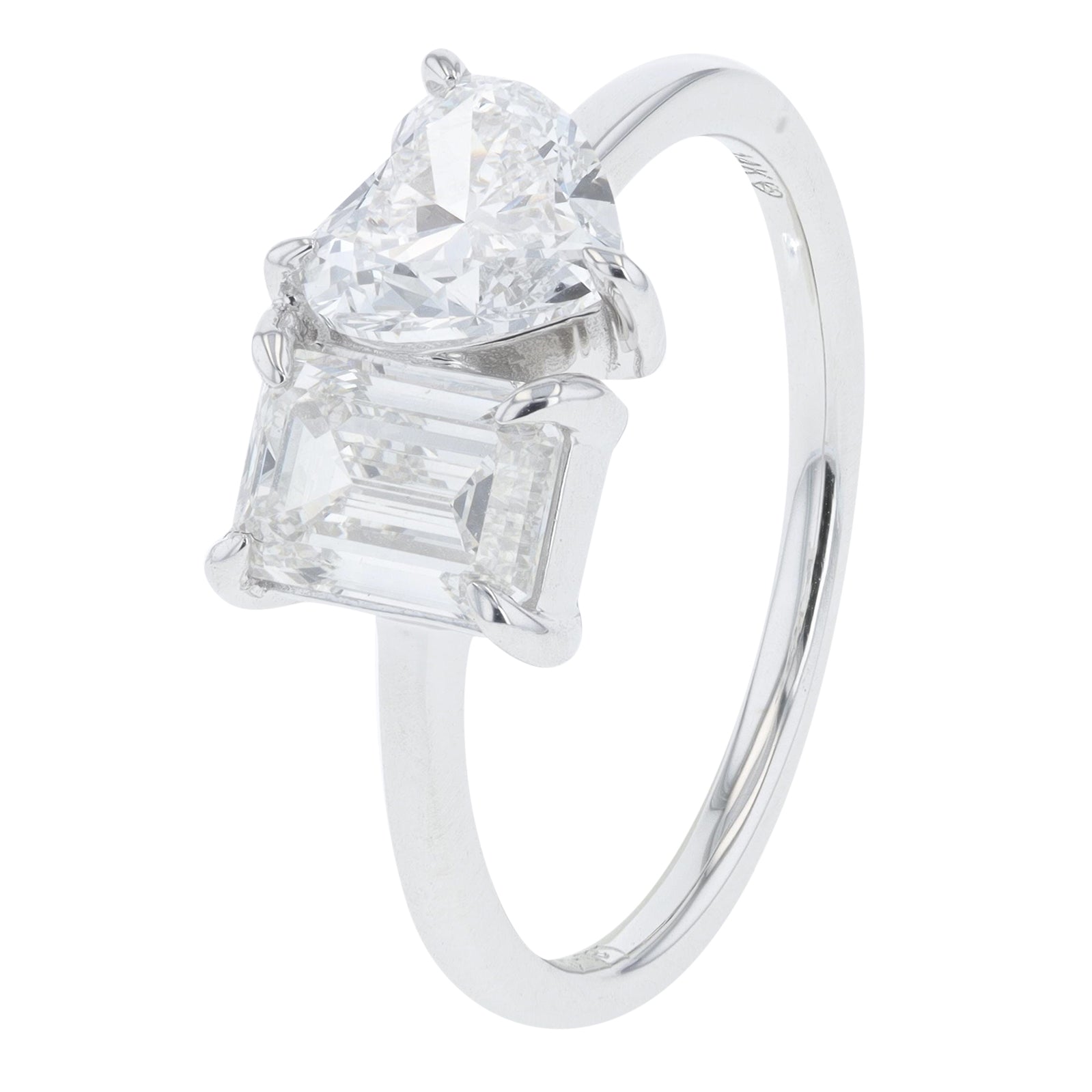 14K 2 CT Lab Grown Diamond Emerald & Heart Engagement Ring<p><strong>Lab Grown Diamond</p></strong><p><strong>More Colors Available</p></strong>