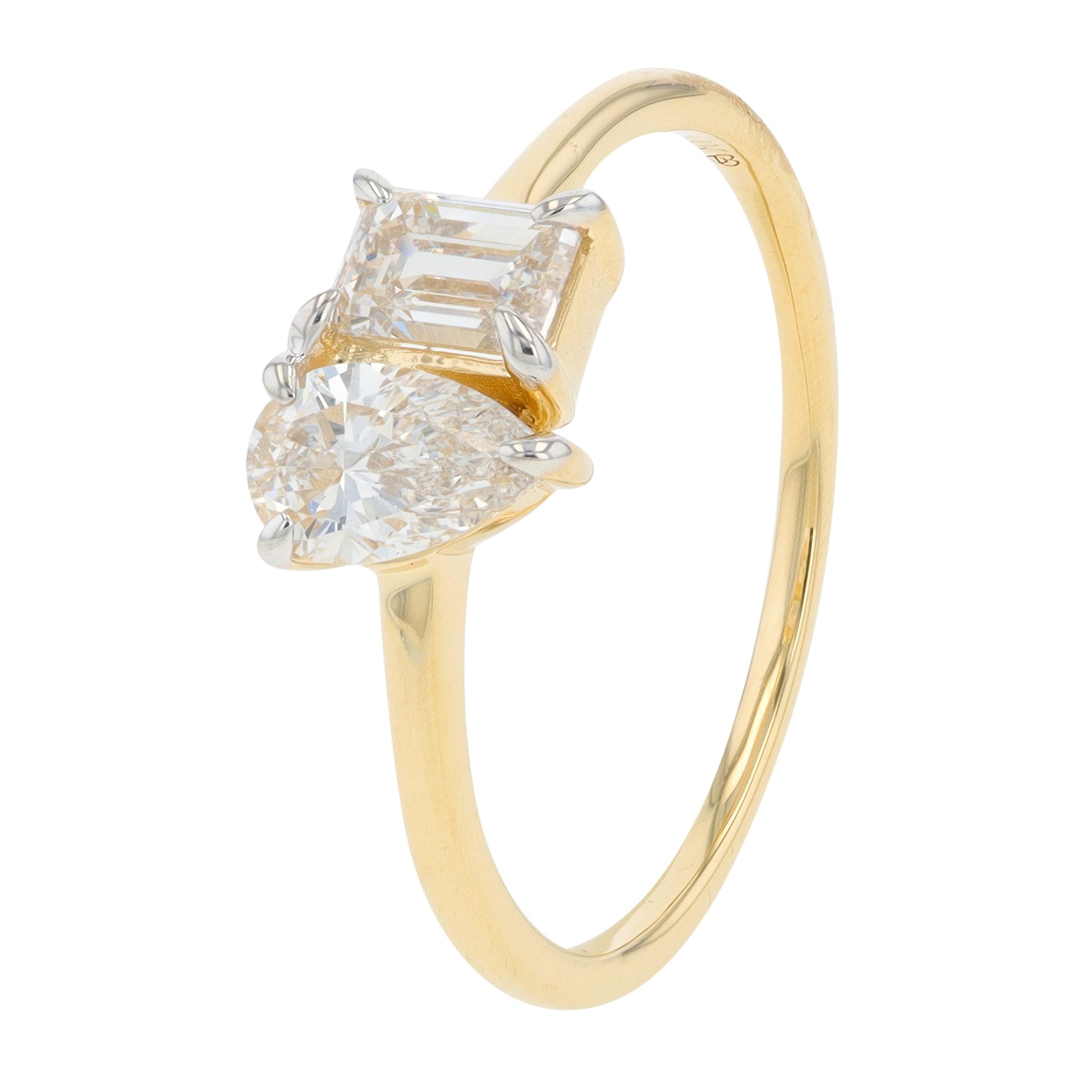 14K 1 CT Lab Grown Diamond Pear & Emerald Engagement Ring<p><strong>Lab Grown Diamond</p></strong><p><strong>More Colors Available</p></strong>