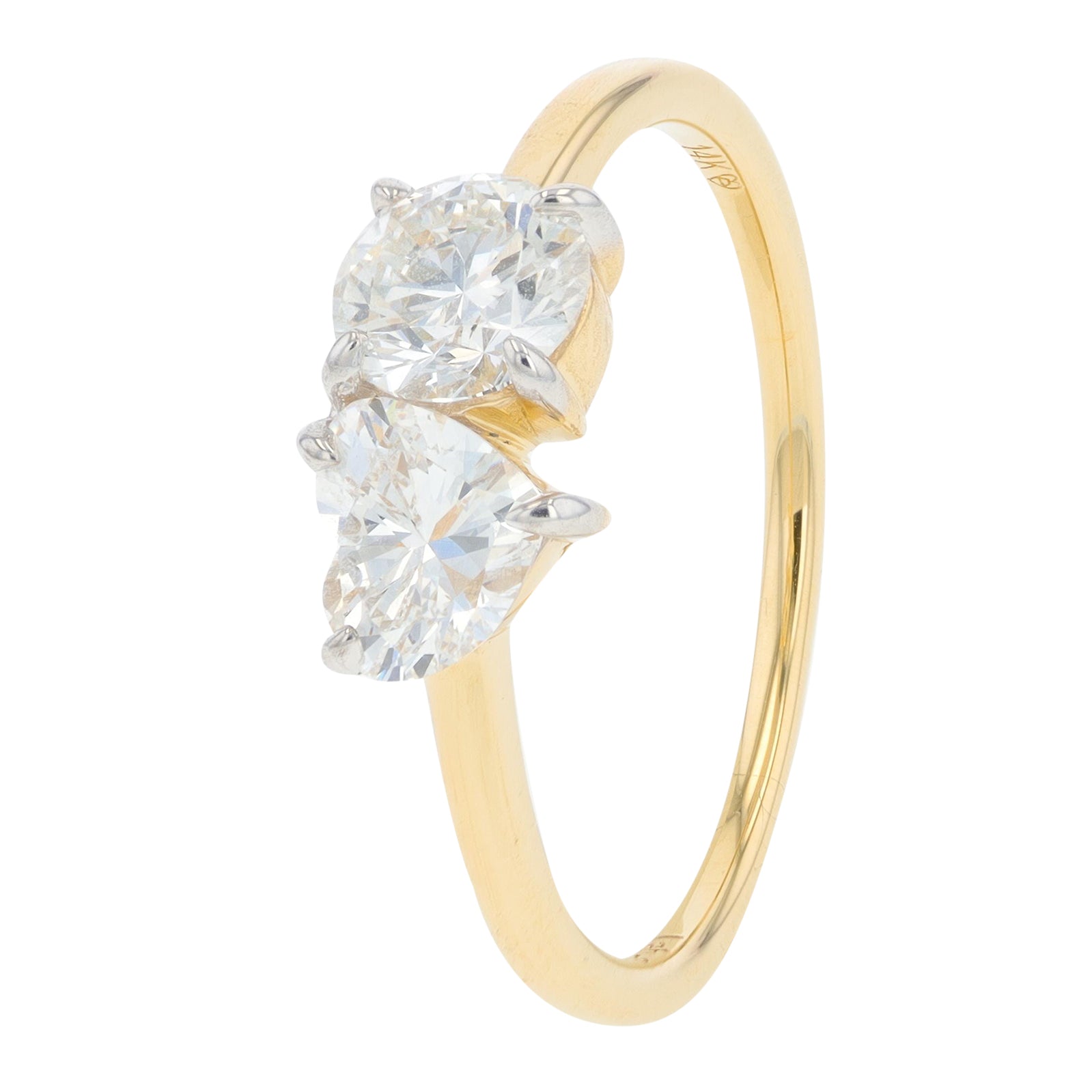 14K 1 CT Lab Grown Diamond Round & Heart Engagement Ring<p><strong>Lab Grown Diamond</p></strong><p><strong>More Colors Available</p></strong>