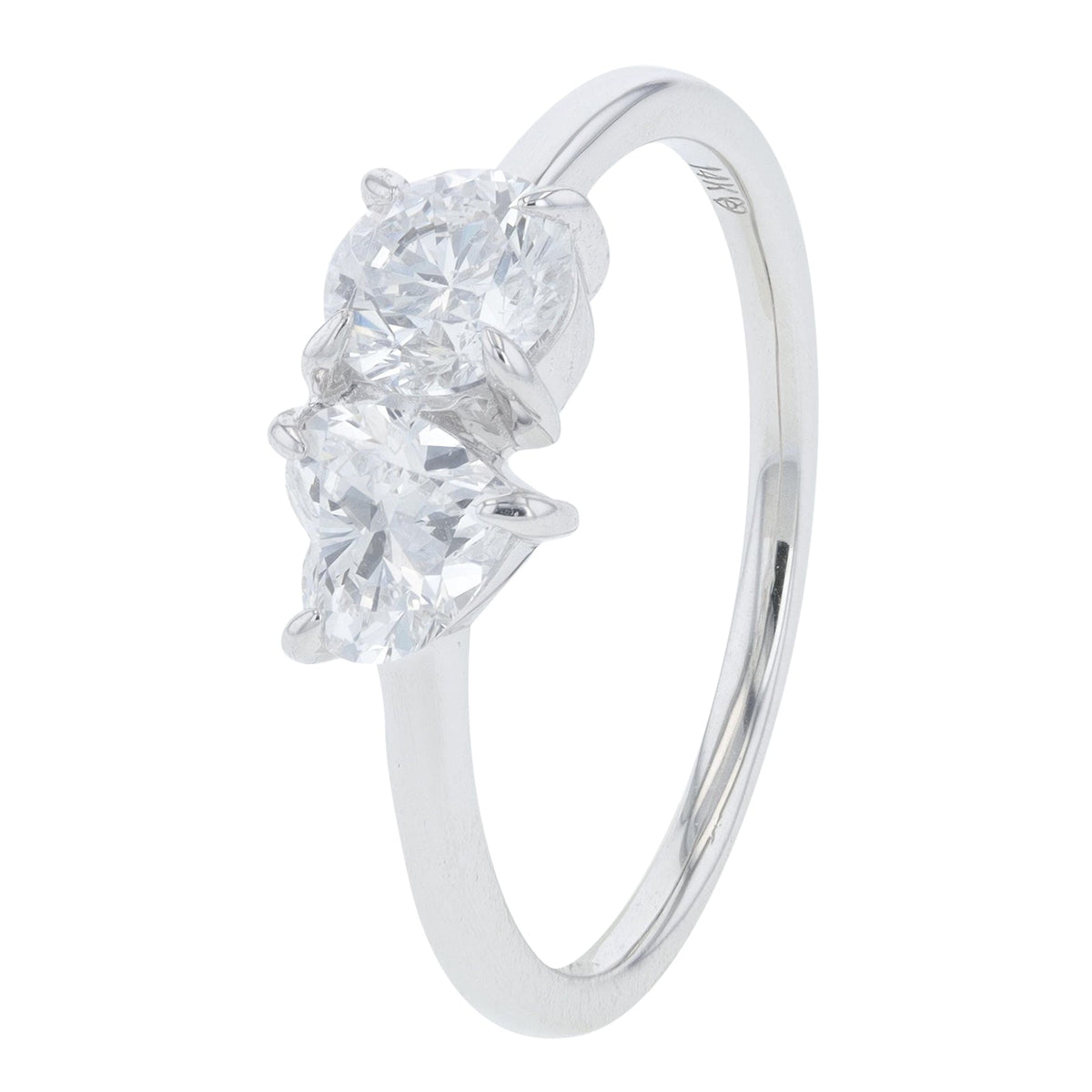 14K 1 CT Lab Grown Diamond Round & Heart Engagement Ring<p><strong>Lab Grown Diamond</p></strong><p><strong>More Colors Available</p></strong>