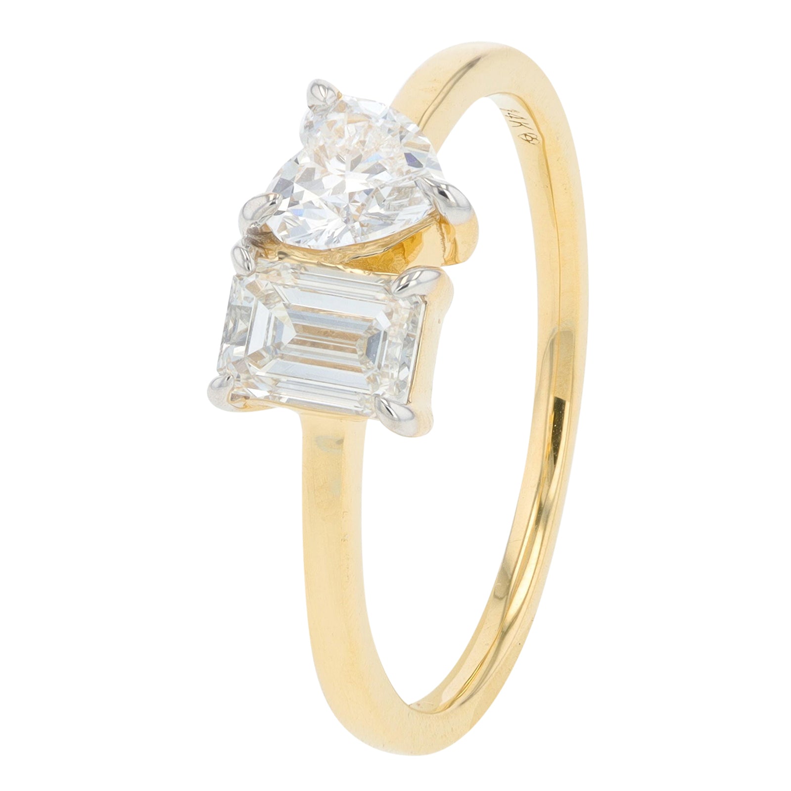 14K 1 CT Lab Grown Diamond Emerald & Heart Engagement Ring<p><strong>Lab Grown Diamond</p></strong><p><strong>More Colors Available</p></strong>