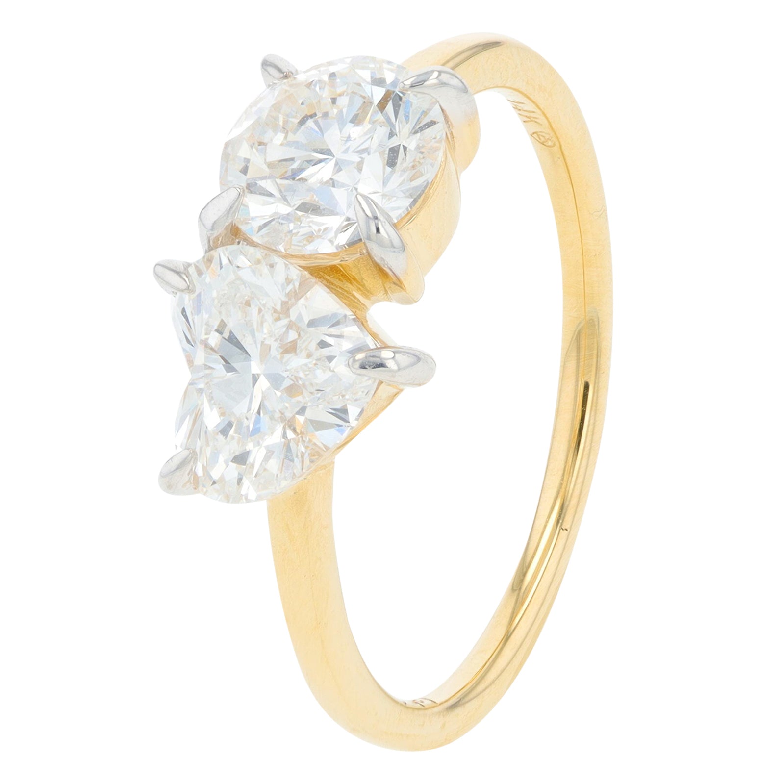 14K 2 CT Lab Grown Diamond Round & Heart Engagement Ring<p><strong>Lab Grown Diamond</p></strong><p><strong>More Colors Available</p></strong>
