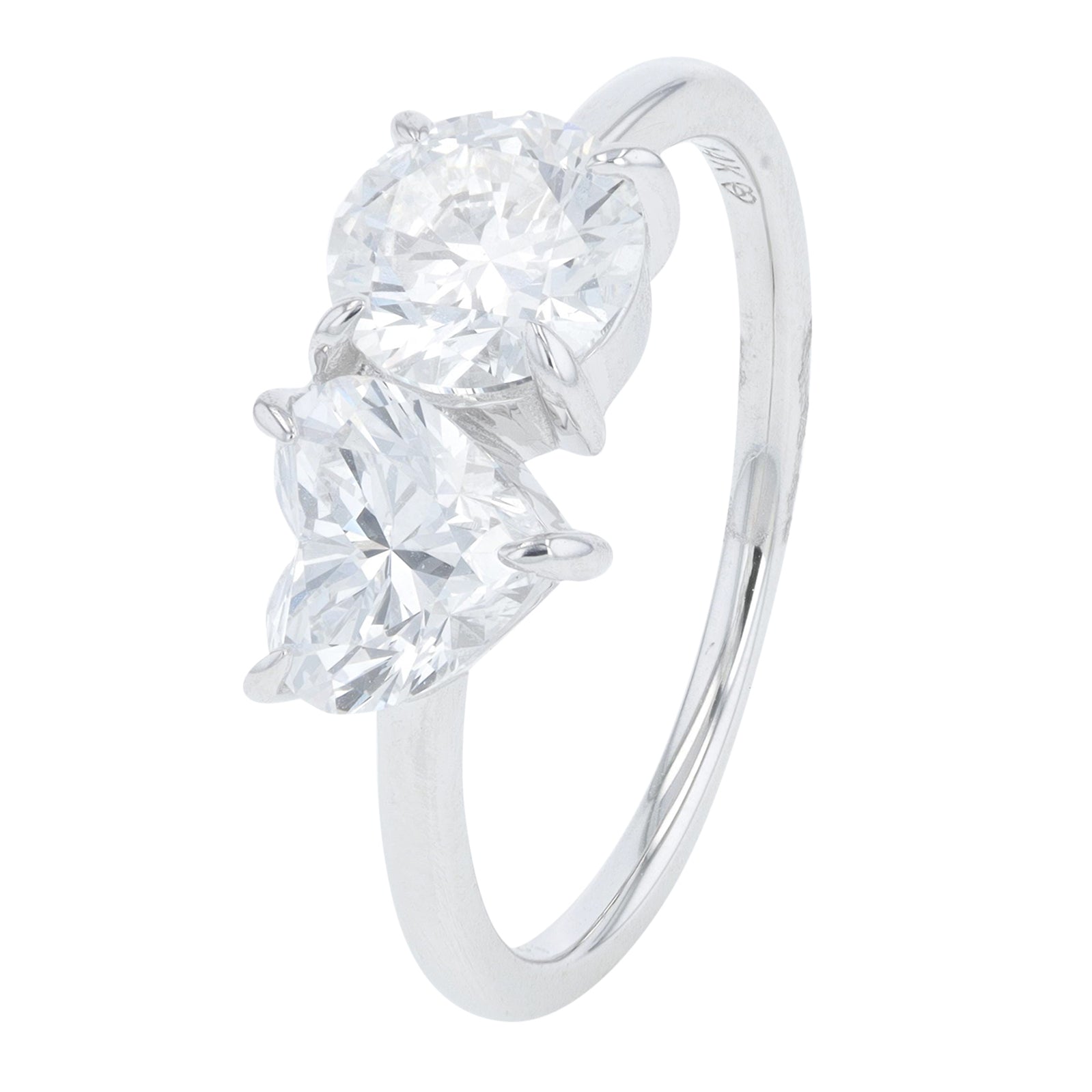 14K 2 CT Lab Grown Diamond Round & Heart Engagement Ring<p><strong>Lab Grown Diamond</p></strong><p><strong>More Colors Available</p></strong>