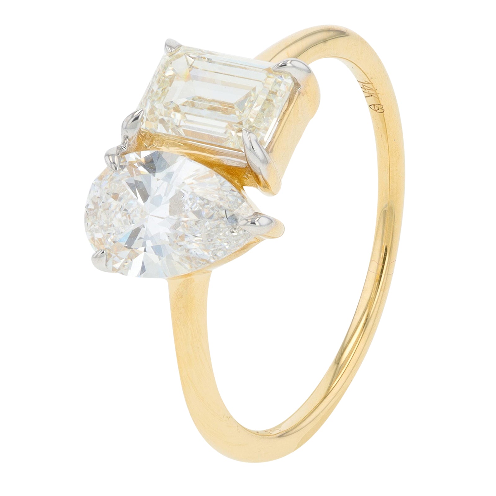 14K 2 CT Lab Grown Diamond Pear & Emerald Engagement Ring<p><strong>Lab Grown Diamond</p></strong><p><strong>More Colors Available</p></strong>