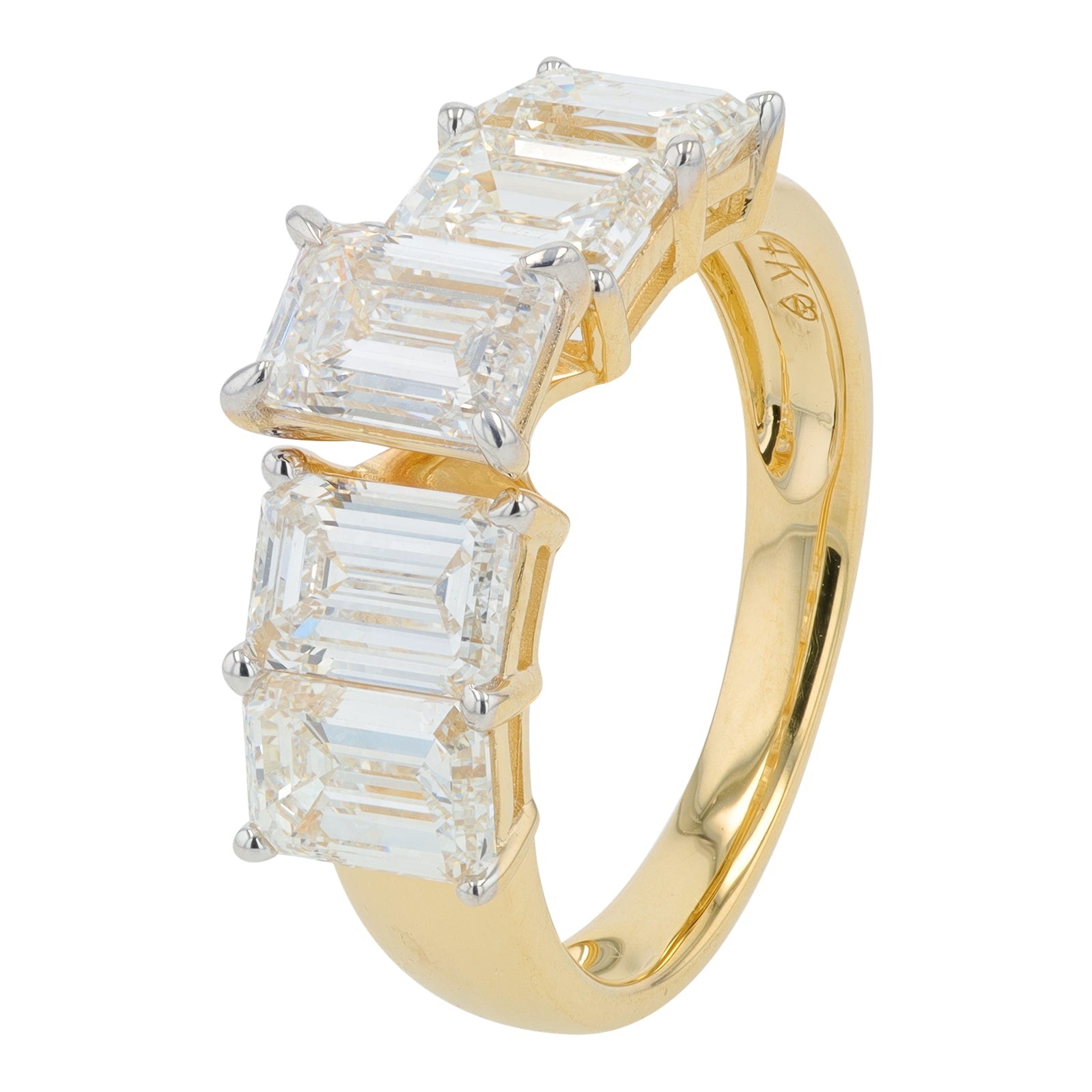 Lab Diamond Emerald Cut Center Engagement Ring in 14K Gold (1 ct. tw)