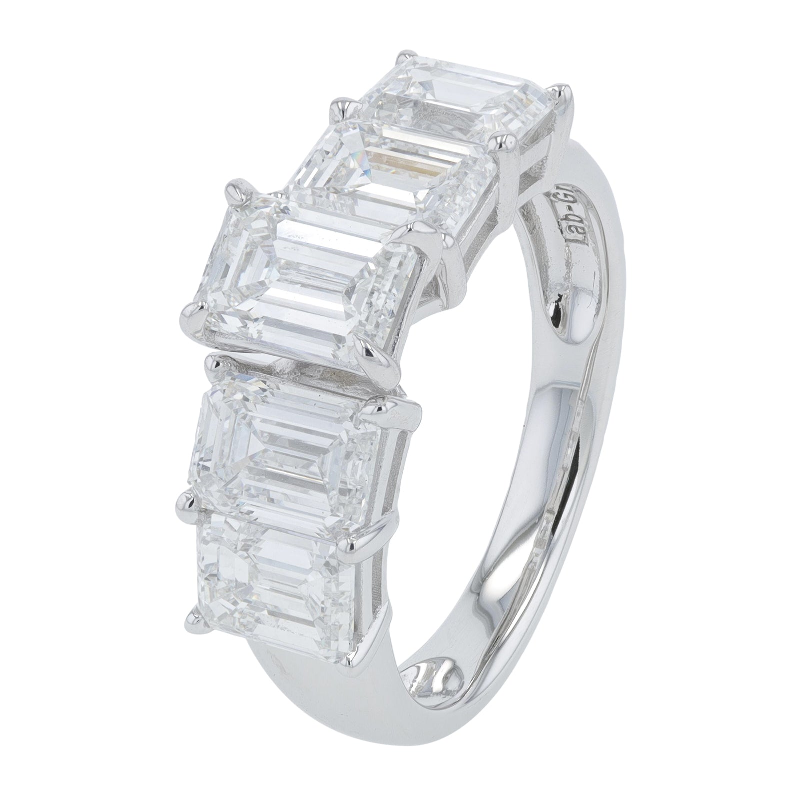Lab Diamond Emerald Cut Center Engagement Ring in 14K Gold (1 ct. tw)
